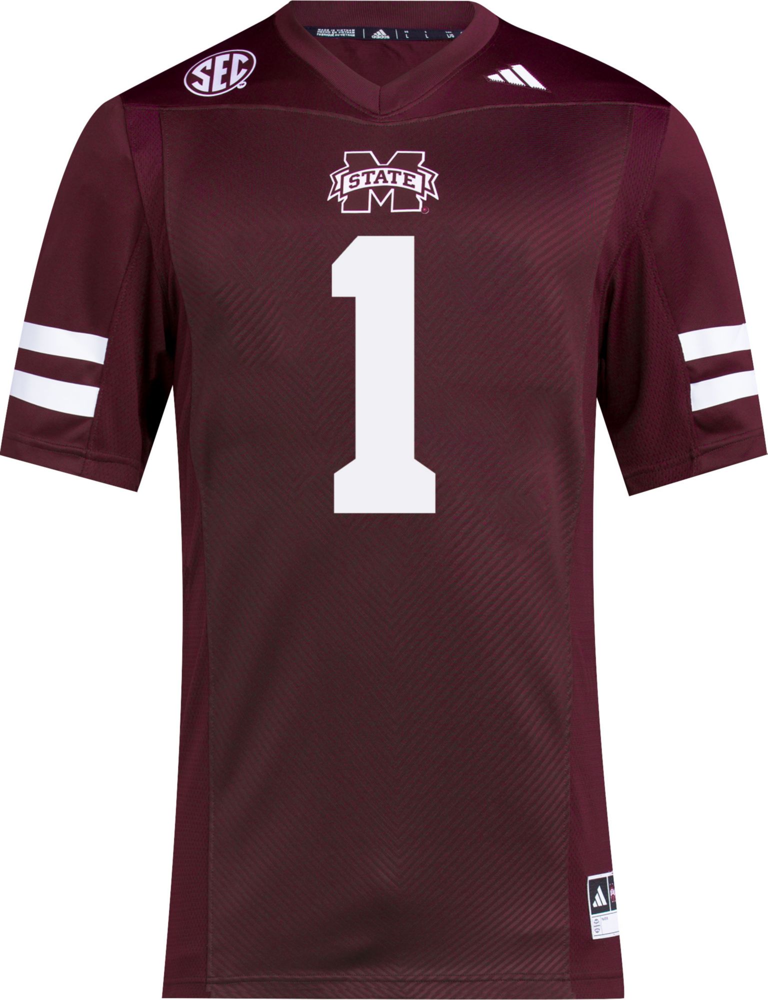 adidas Men's Mississippi State Bulldogs Maroon Premier Replica Football Jersey