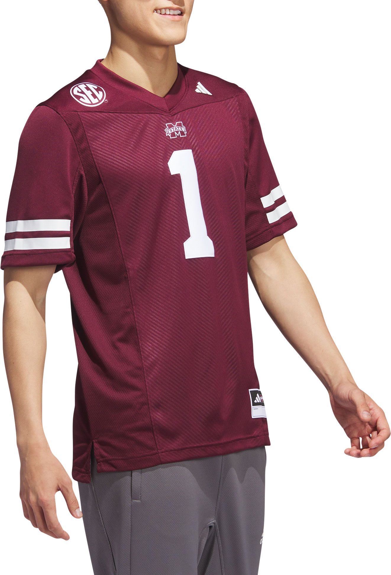 adidas Men's Mississippi State Bulldogs Maroon Premier Replica Football Jersey product image