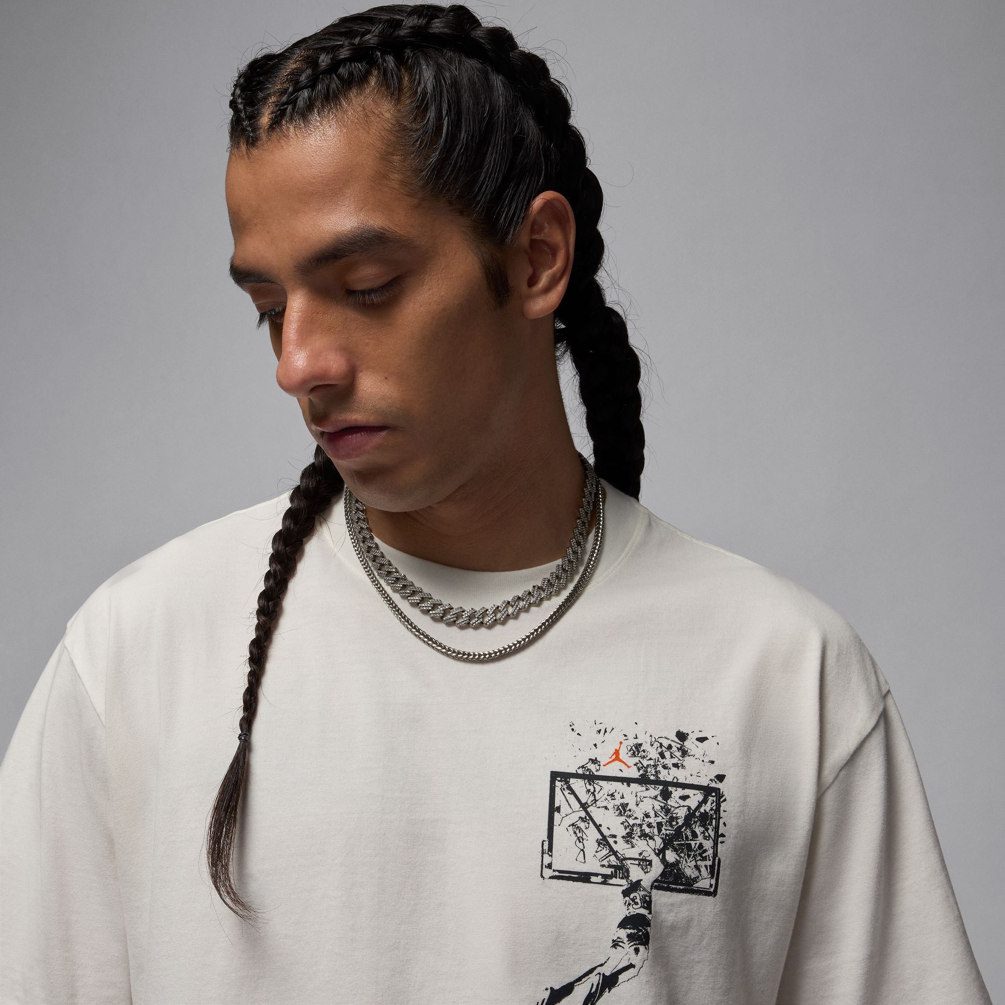 Jordan Men's Brooklyn Shattered Backboard Oversized Graphic T-Shirt product image