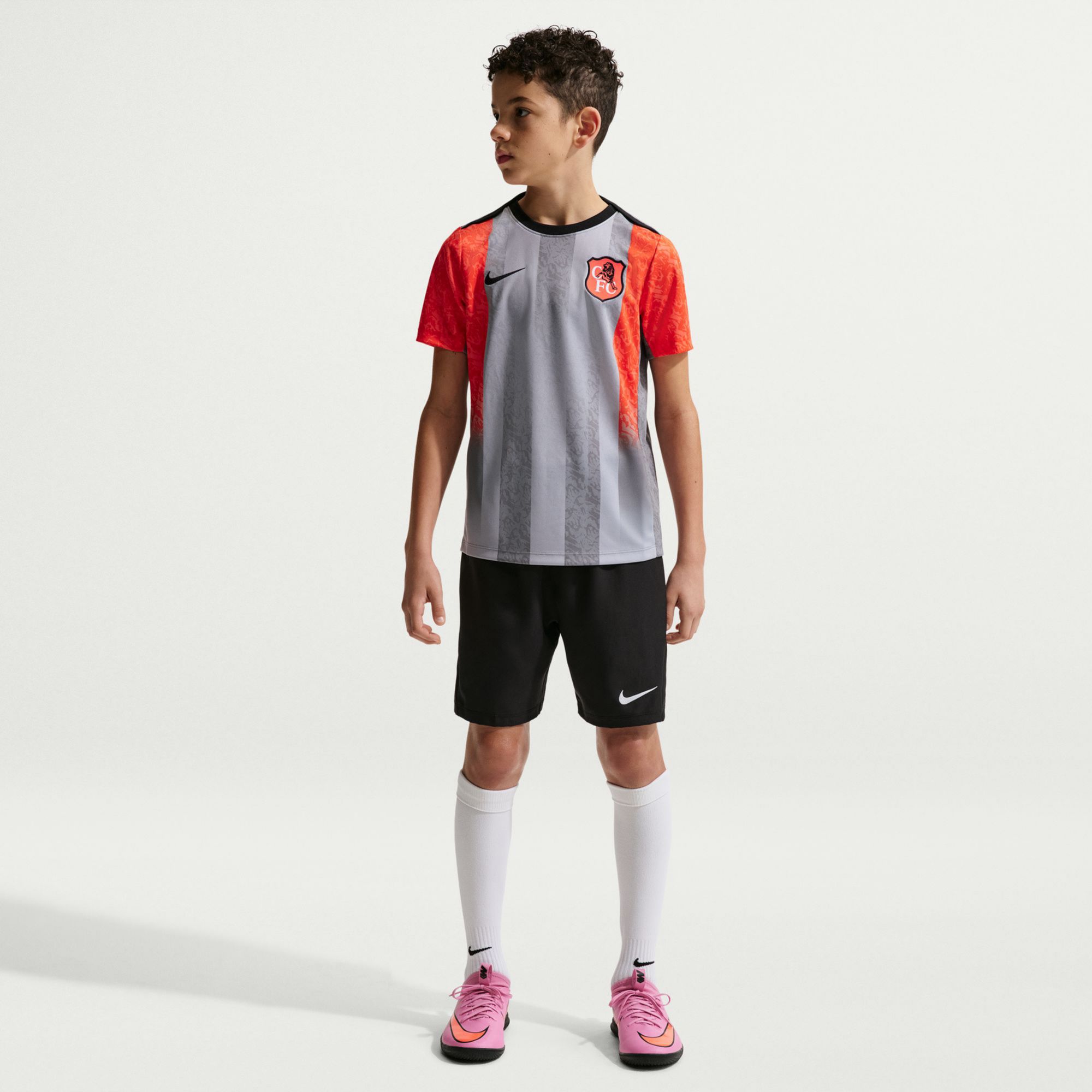 Nike Youth Chelsea FC 2025-26 Wolf Gray Prematch Jersey product image