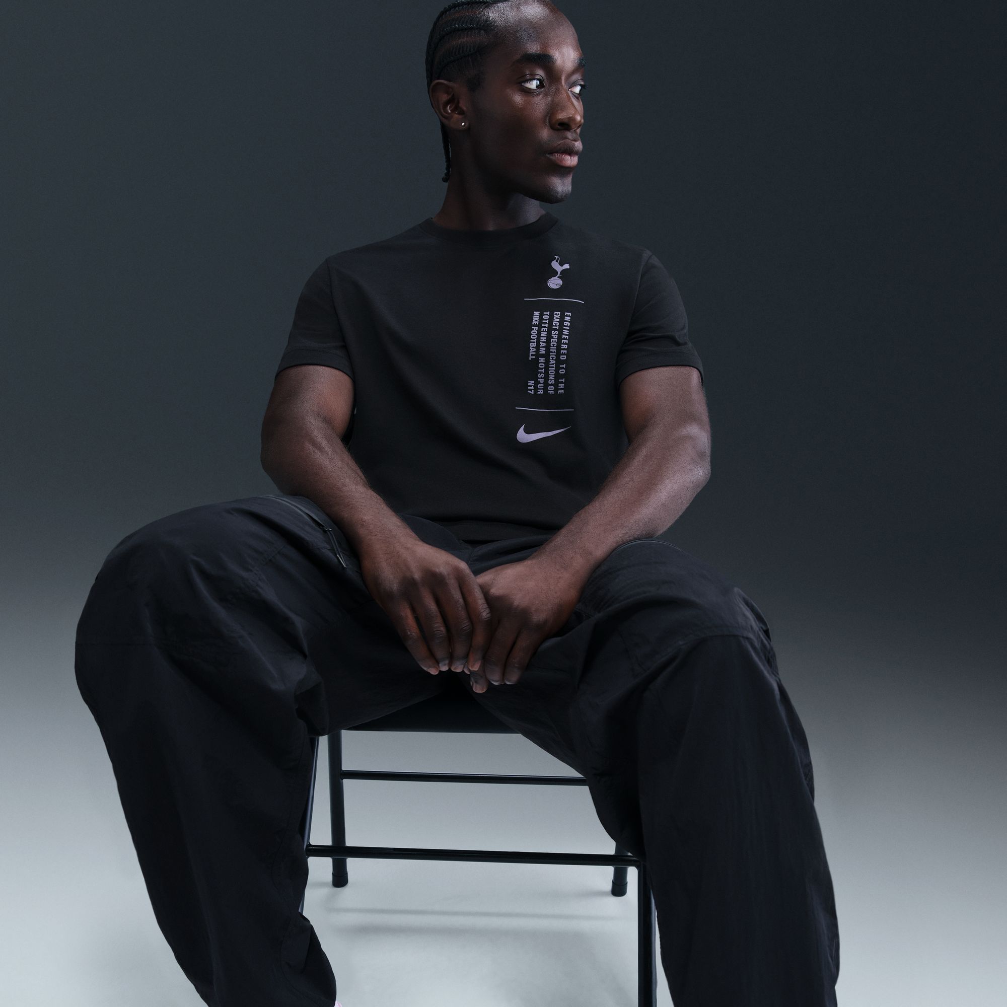 Nike Men's 2025 Tottenham Hotspur Black Alternate Multi Graphic T-Shirt product image