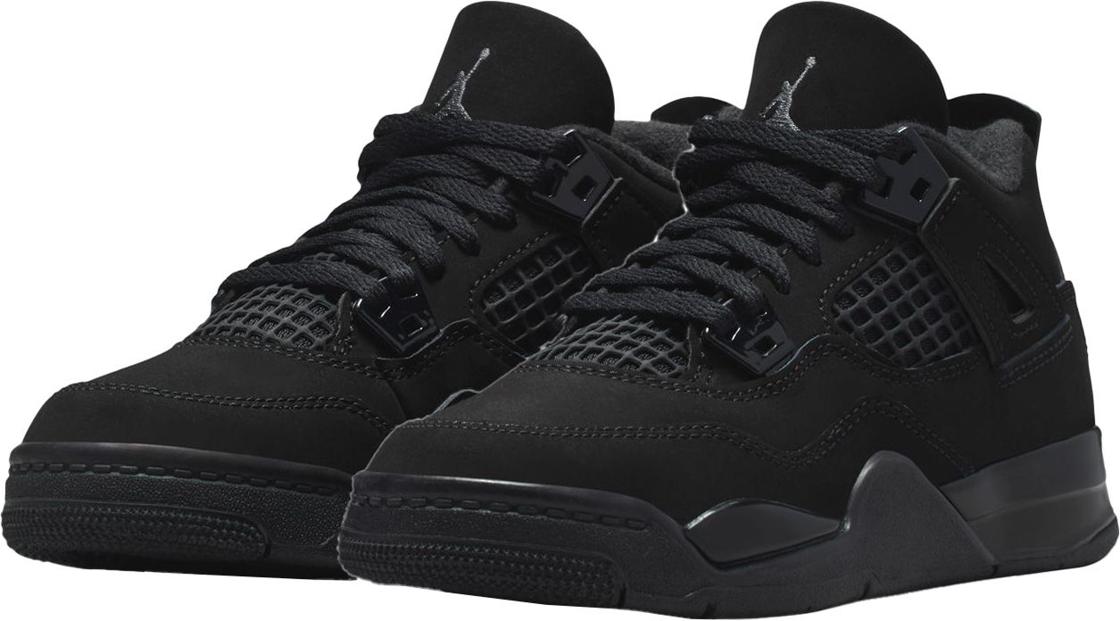 Air Jordan Kids' Preschool 4 Retro 'Black Cat' Basketball Shoes product image