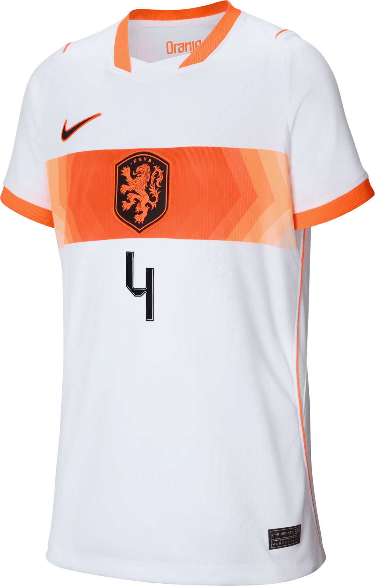 Nike Youth Netherlands Virgil Van Djik #4 2026 Away Replica Jersey