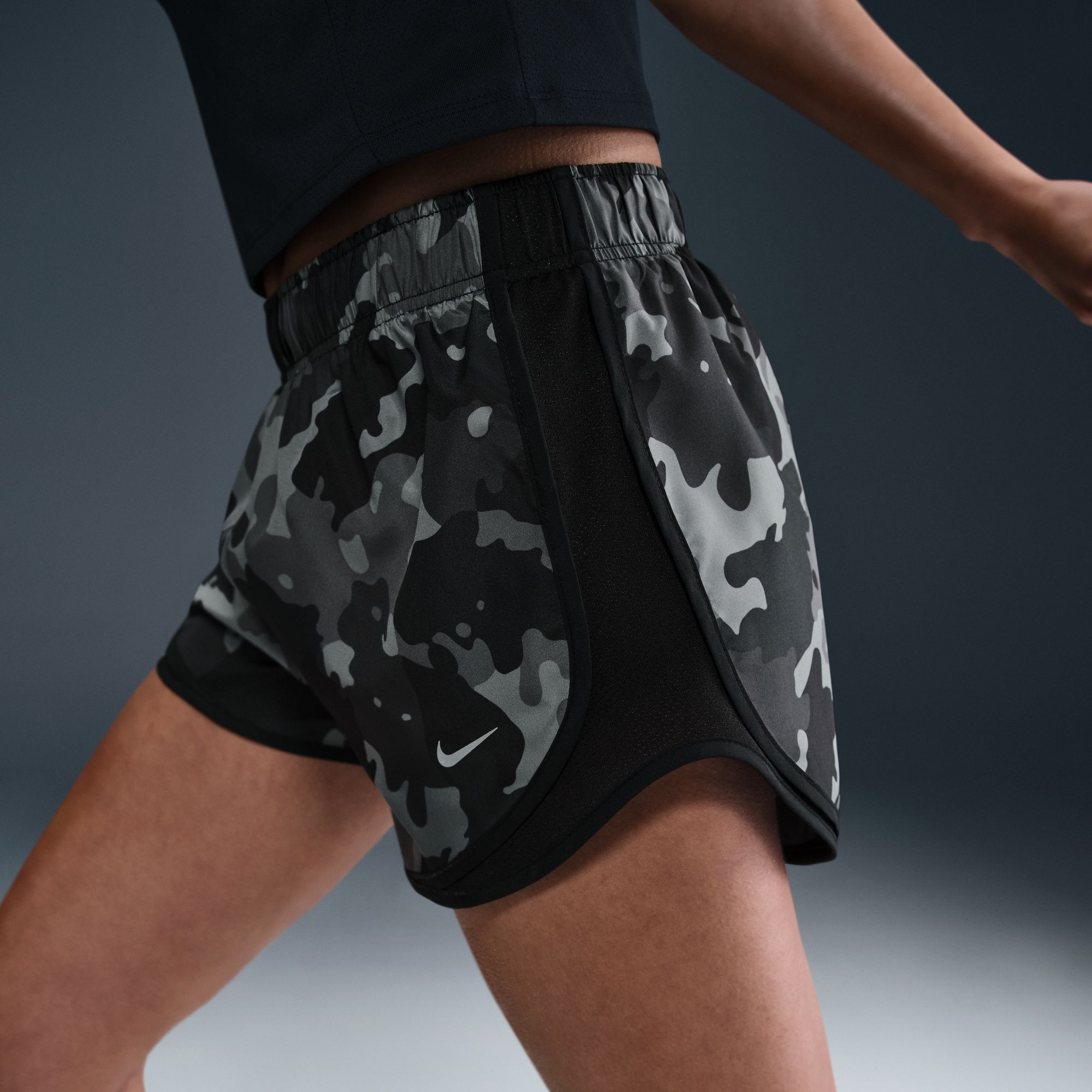 Nike Women's Tempo Dri-FIT Mid-Rise 3" Brief-Lined Camo Running Shorts product image