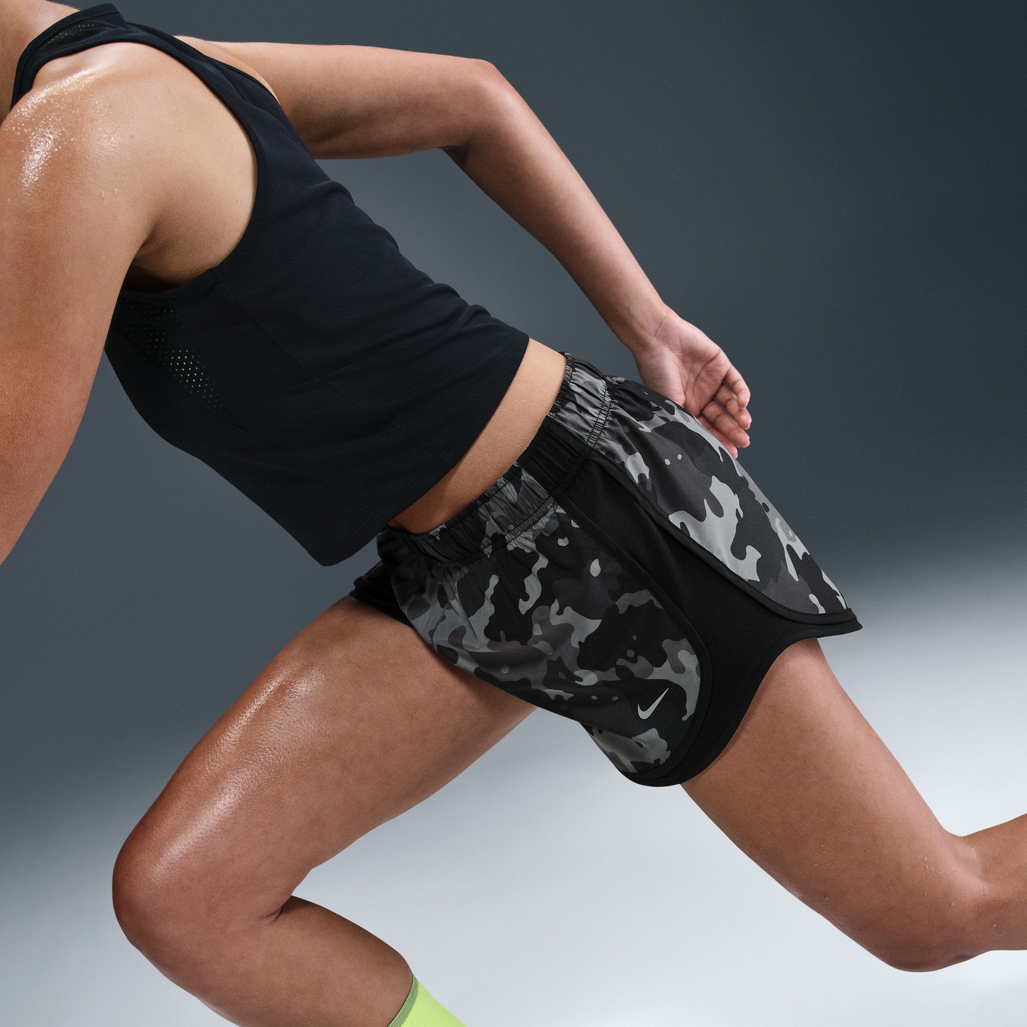 Nike Women's Tempo Dri-FIT Mid-Rise 3" Brief-Lined Camo Running Shorts product image