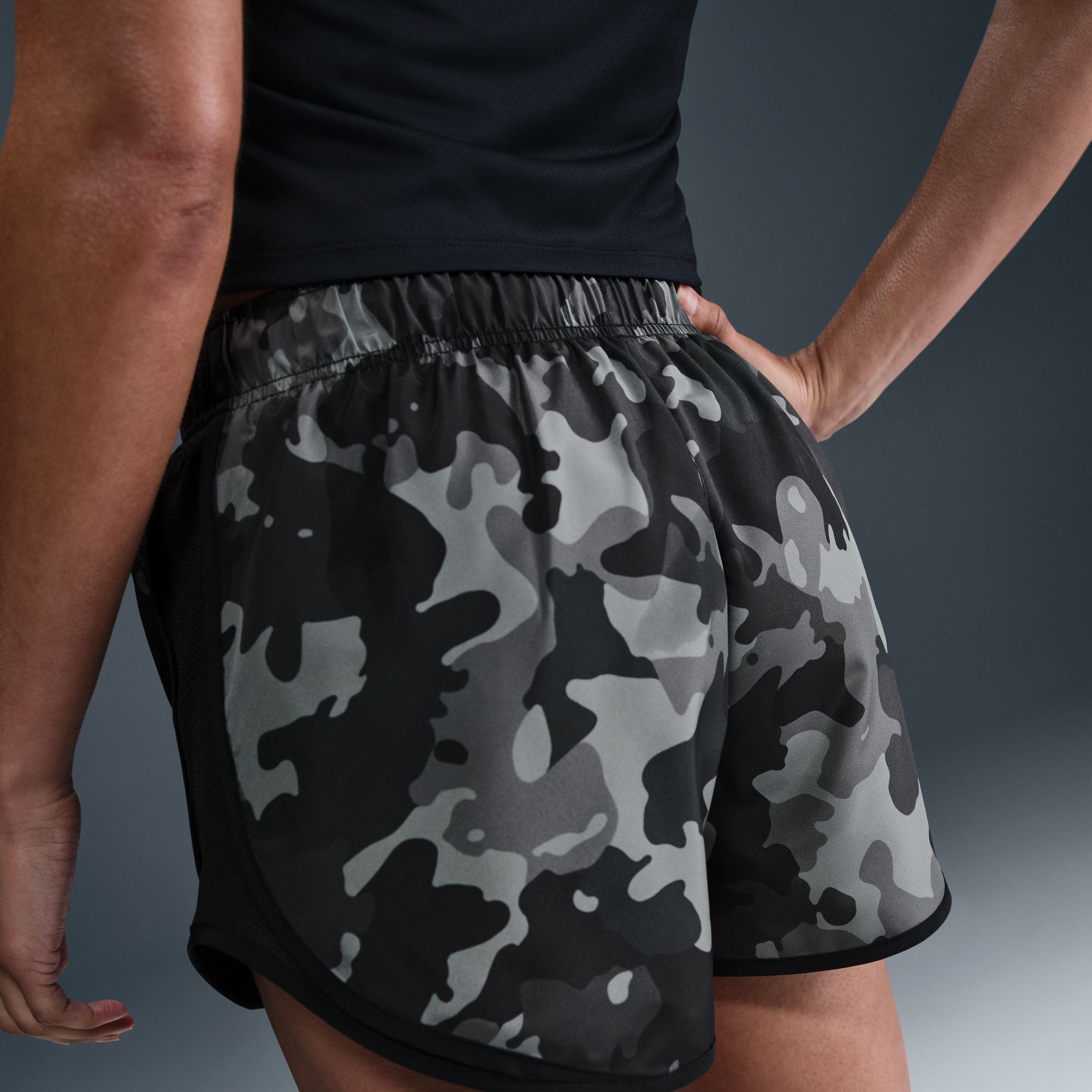 Nike Women's Tempo Dri-FIT Mid-Rise 3" Brief-Lined Camo Running Shorts product image