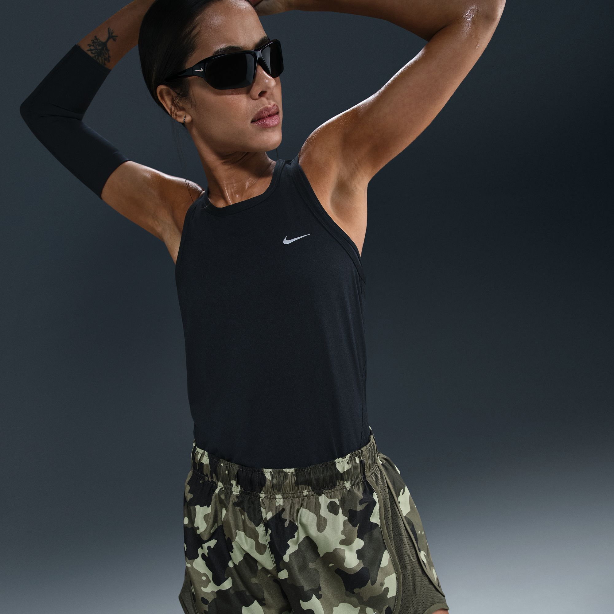 Nike Women's Tempo Dri-FIT Mid-Rise 3" Brief-Lined Camo Running Shorts product image