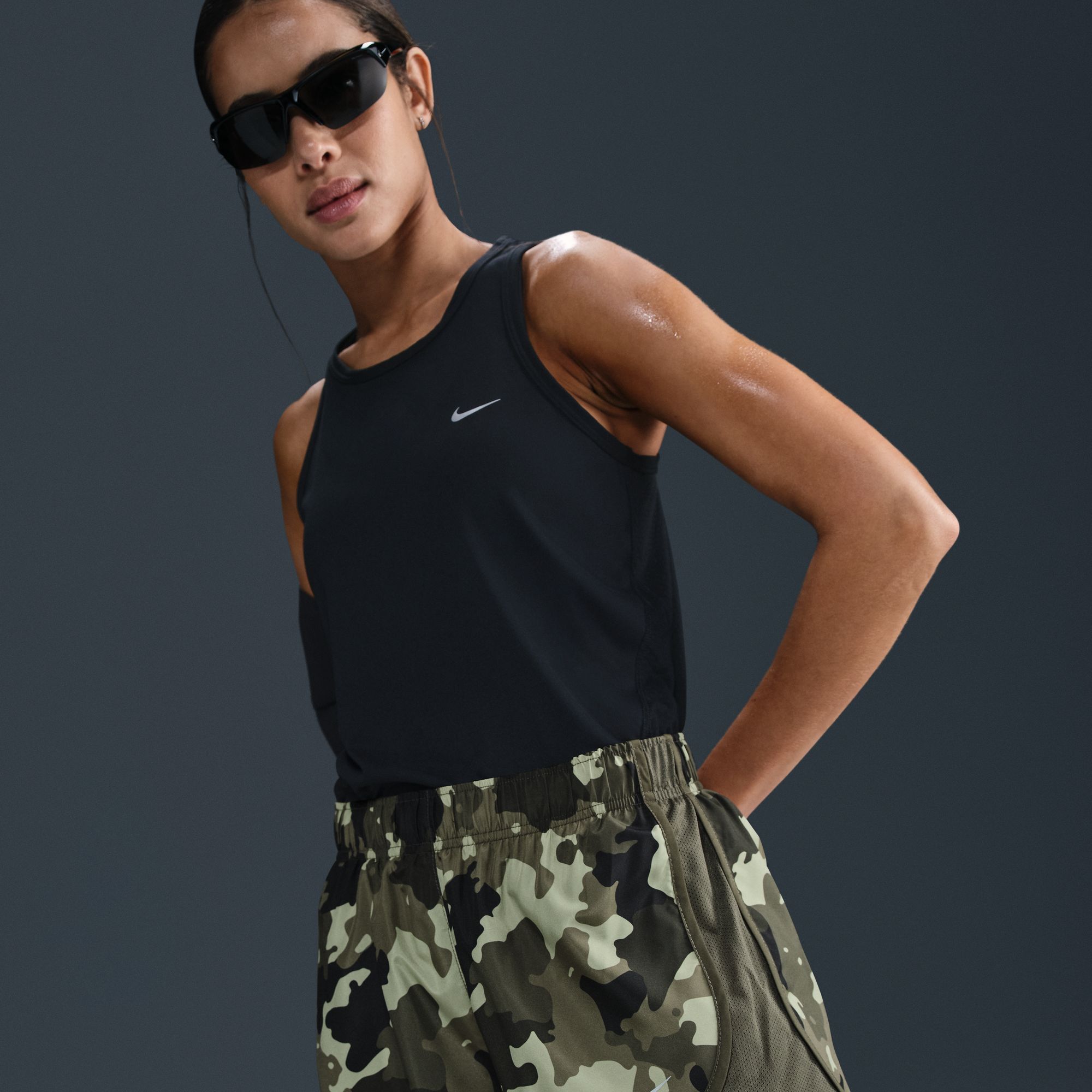 Nike Women's Tempo Dri-FIT Mid-Rise 3" Brief-Lined Camo Running Shorts product image