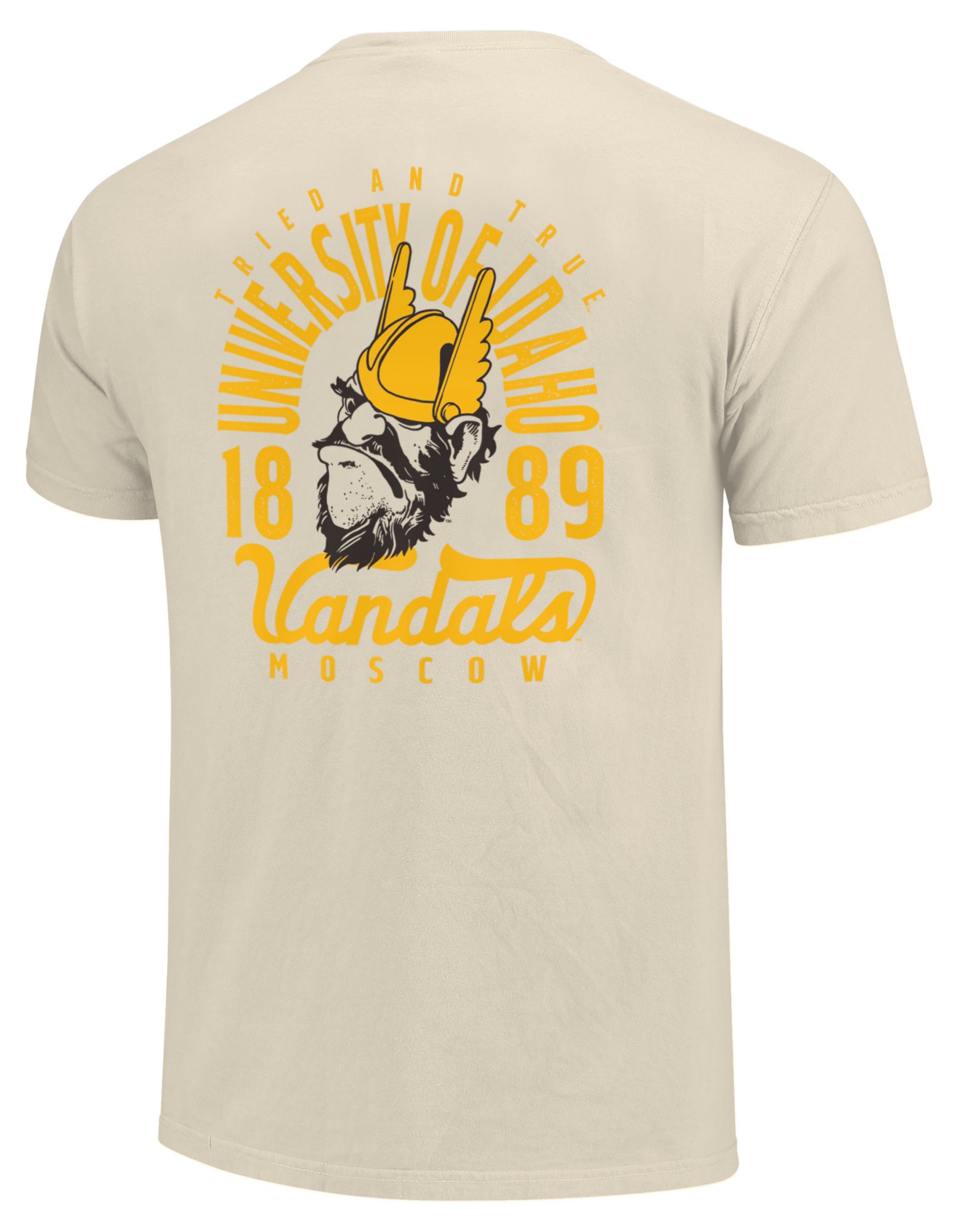 Image One Men's Idaho Vandals Ivory Vintage Mascot Overlay T-Shirt product image