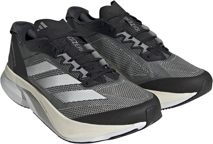 Adidas Men's Adizero Boston 12 Running Shoes, Black/White/Carbon