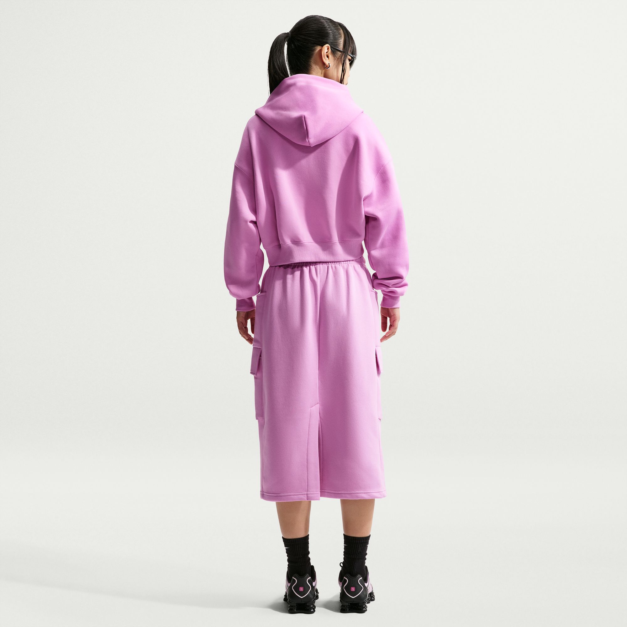 Nike Women's Phoenix Fleece Cropped Henley Hoodie product image