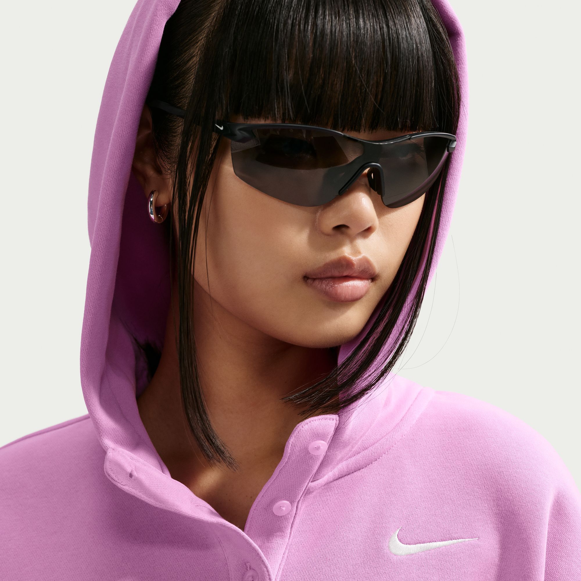 Nike Women's Phoenix Fleece Cropped Henley Hoodie product image