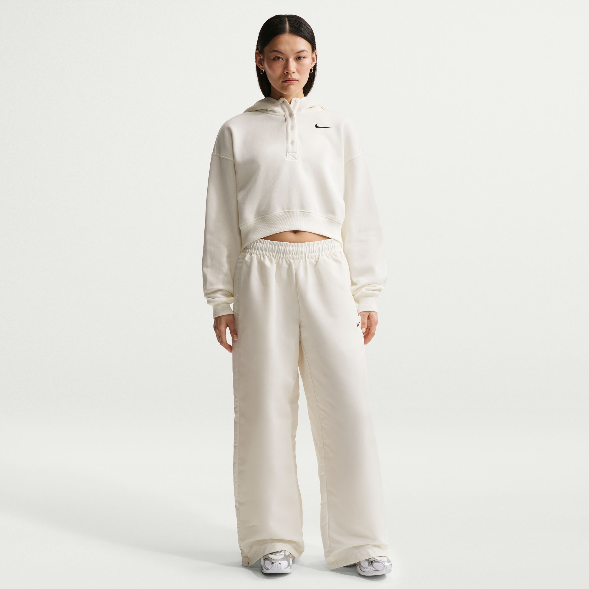 Nike Women's Phoenix Fleece Cropped Henley Hoodie product image