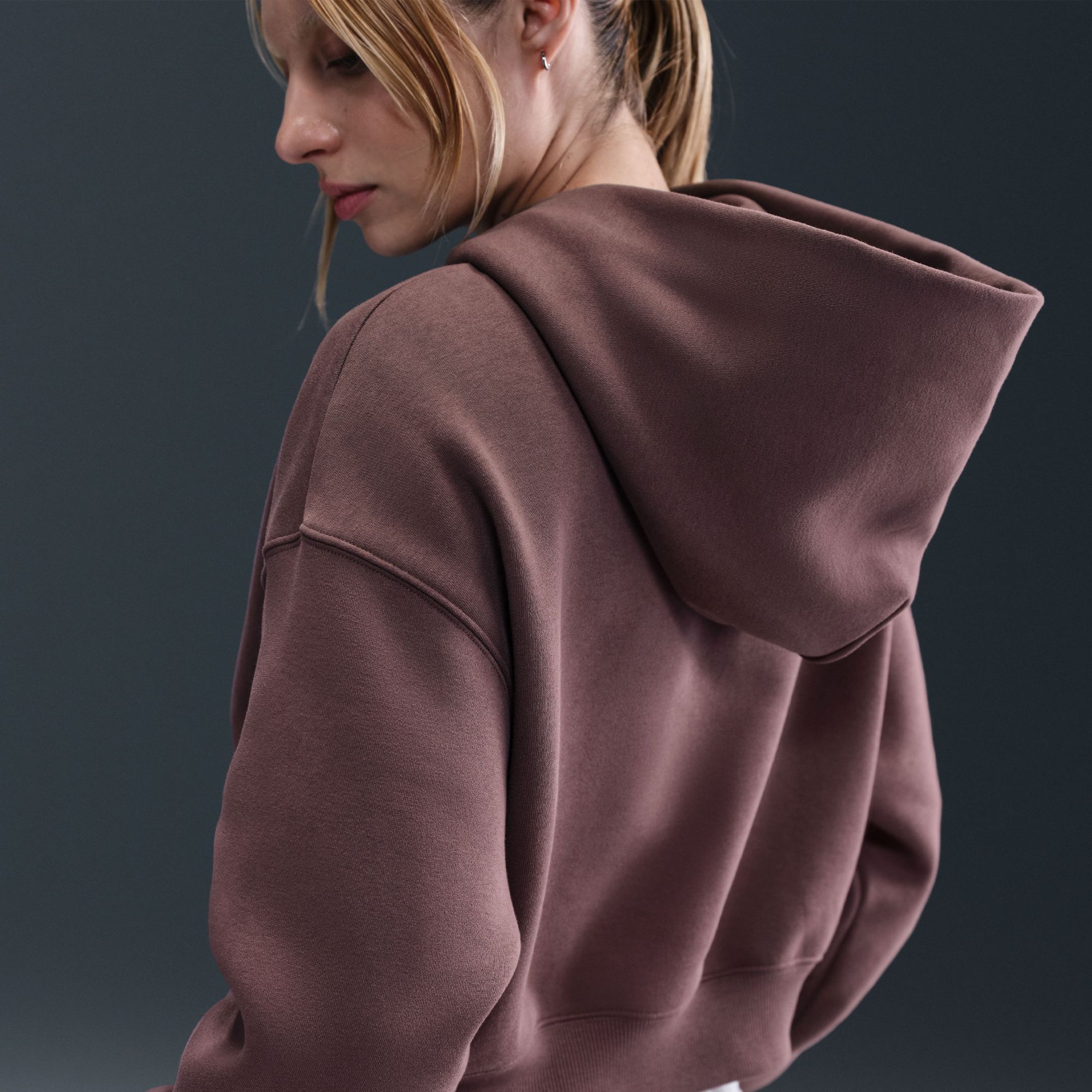 Nike Women's Phoenix Fleece Cropped Henley Hoodie product image