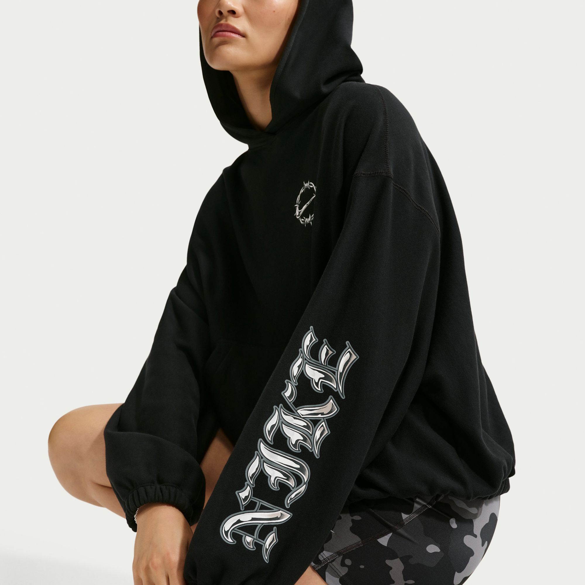 Nike Women's Sportswear Oversized French Terry Graphic Pullover Hoodie product image
