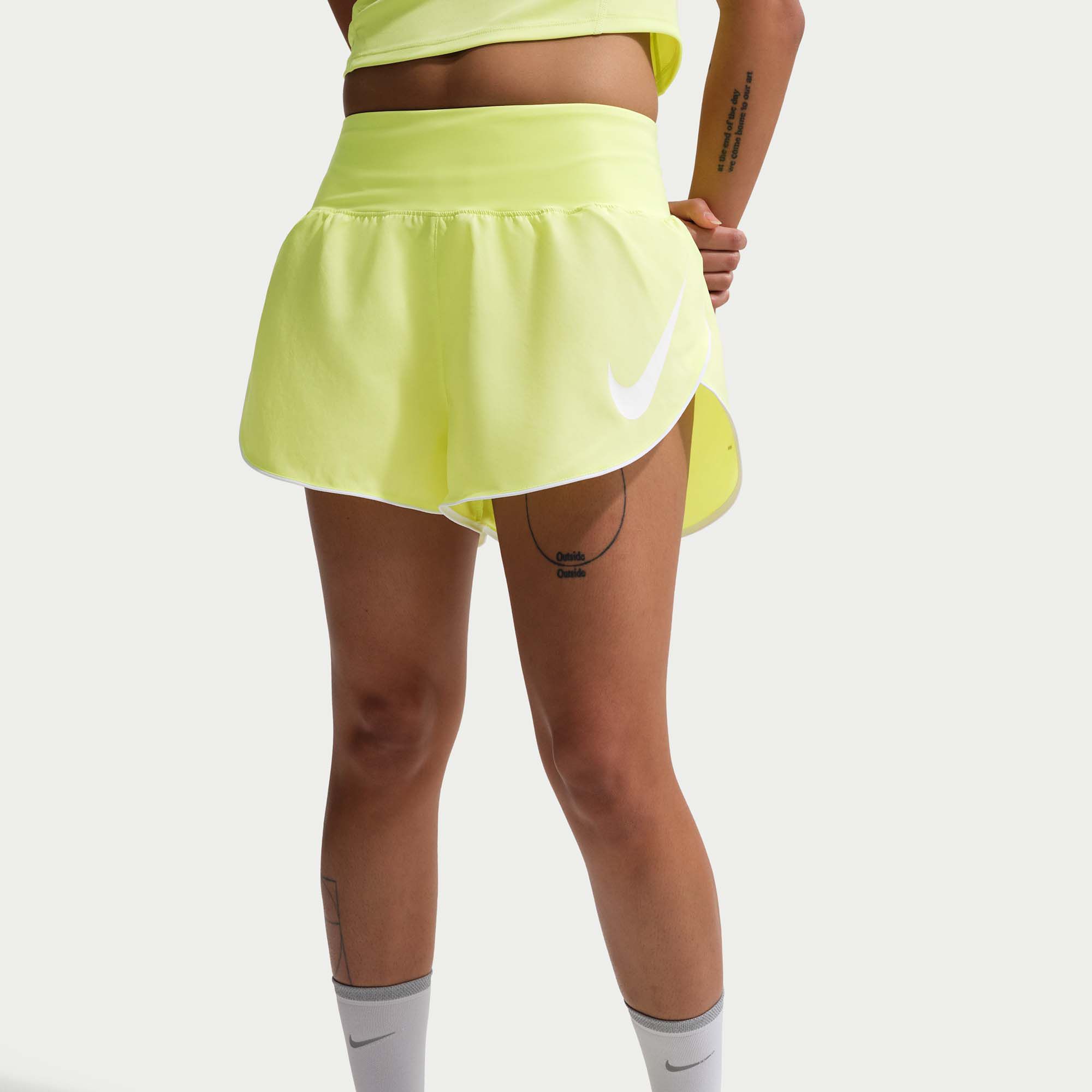 Nike Women's Tempo Flow Swoosh Dri-FIT Mid-Rise Brief-Lined Running Shorts product image