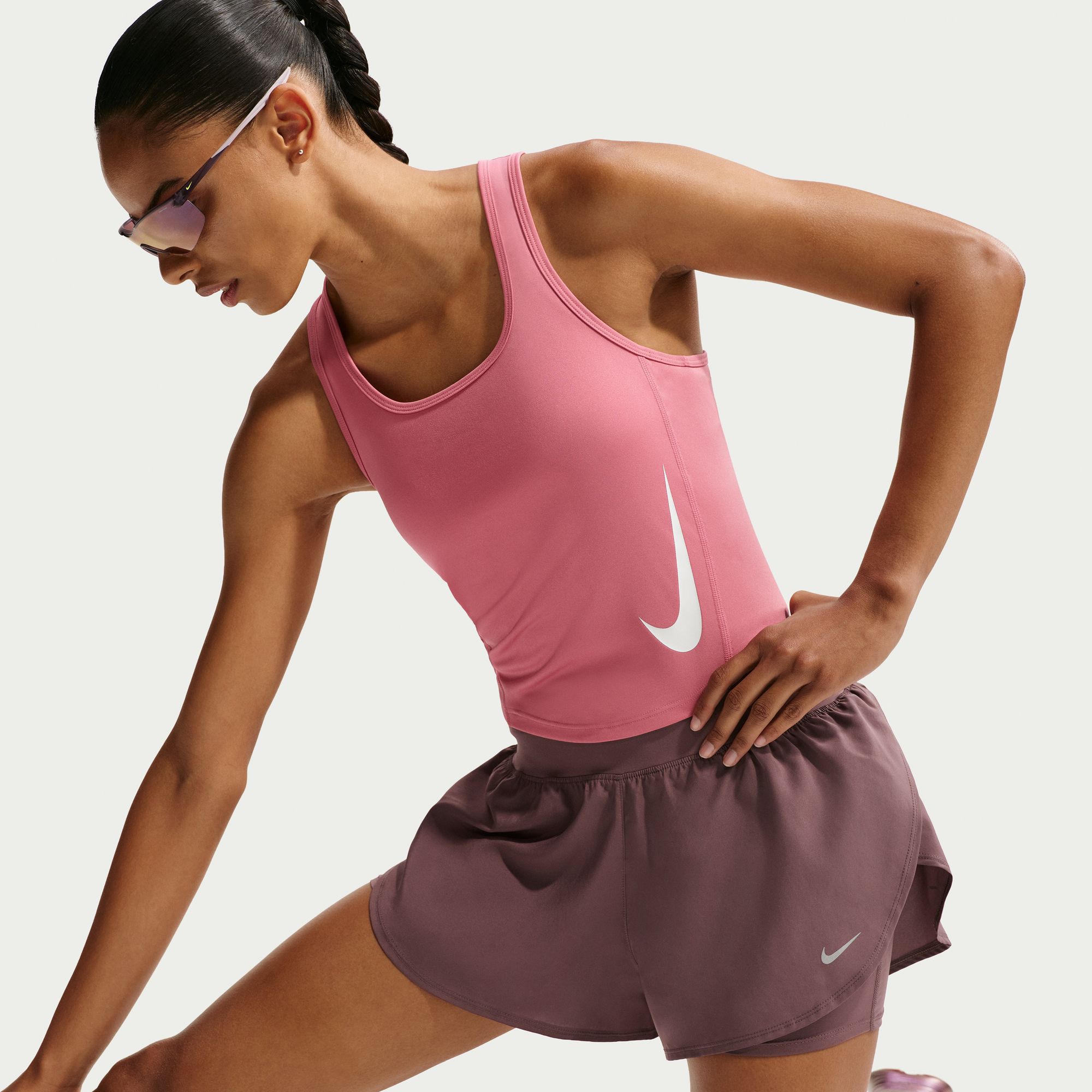 Nike Women's Flow Dri-FIT High-Waisted 2-in-1 Running Shorts product image