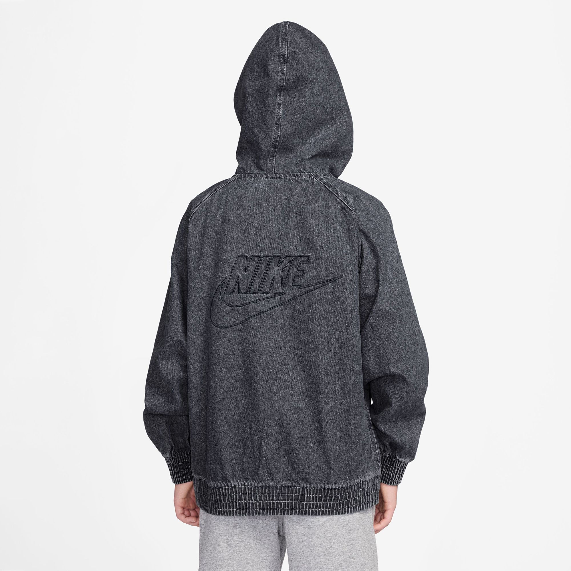 Nike Kids' Sportswear Full-Zip Hooded Denim Jacket product image
