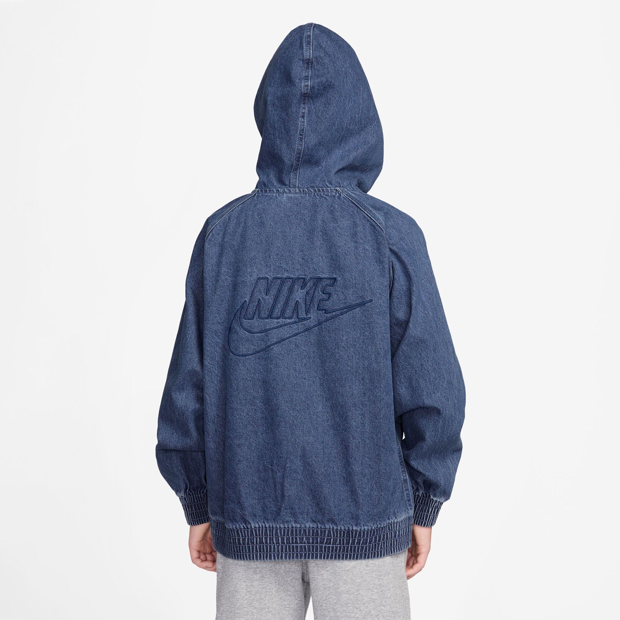 Nike Kids' Sportswear Full-Zip Hooded Denim Jacket product image