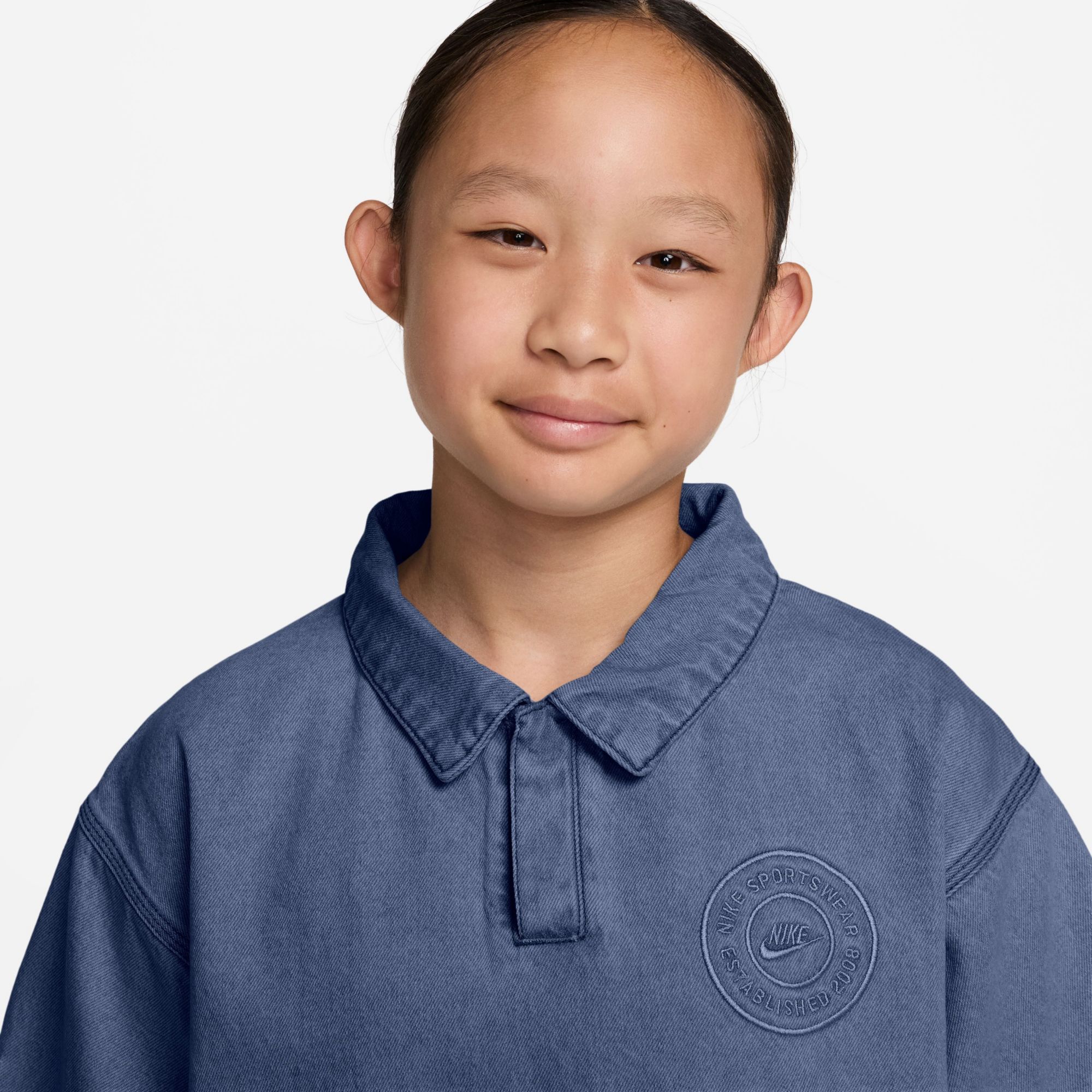 Nike Kids' Sportswear Denim Polo Short Sleeve Shirt product image
