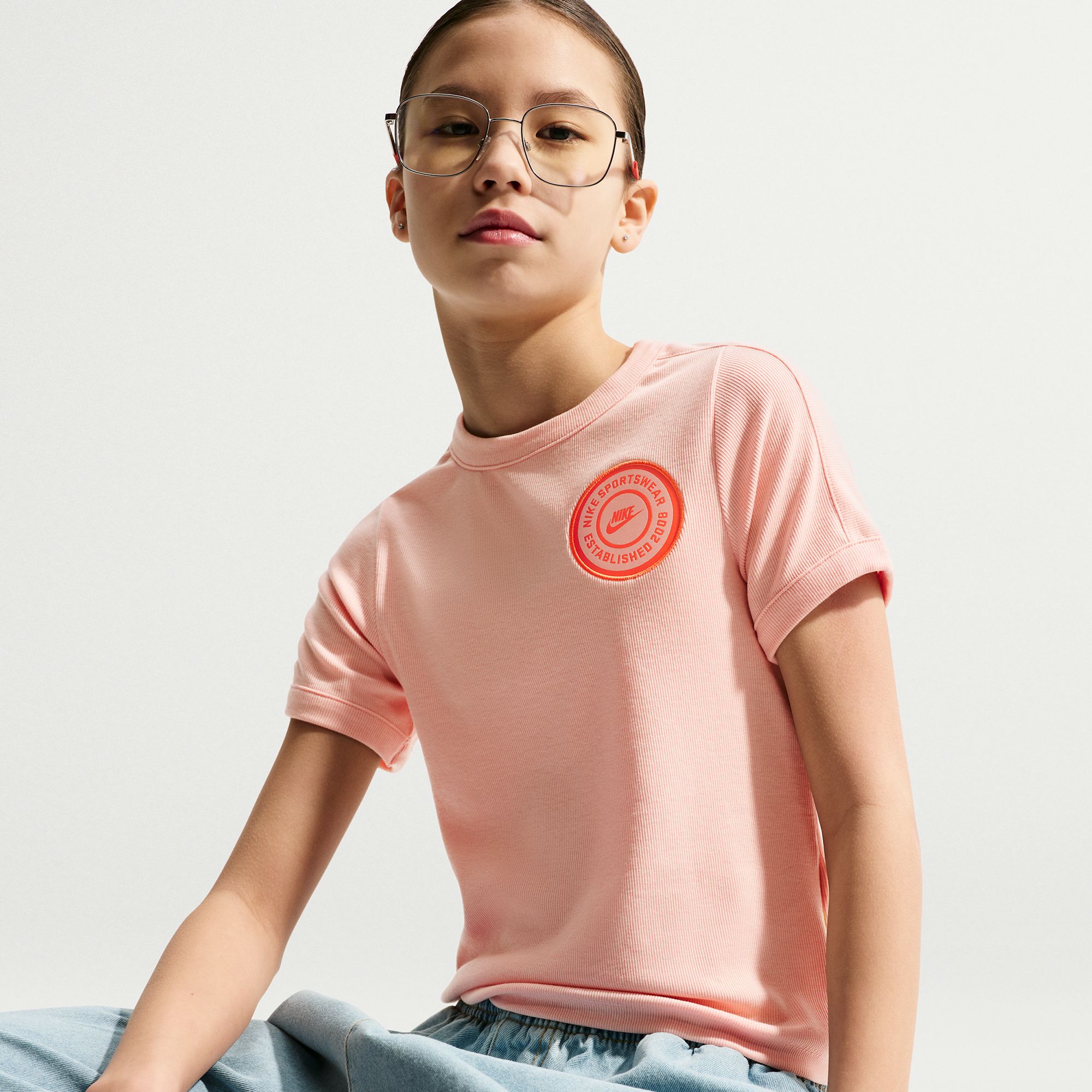 Nike Girls' Sportswear Short-Sleeve Rib T-Shirt product image