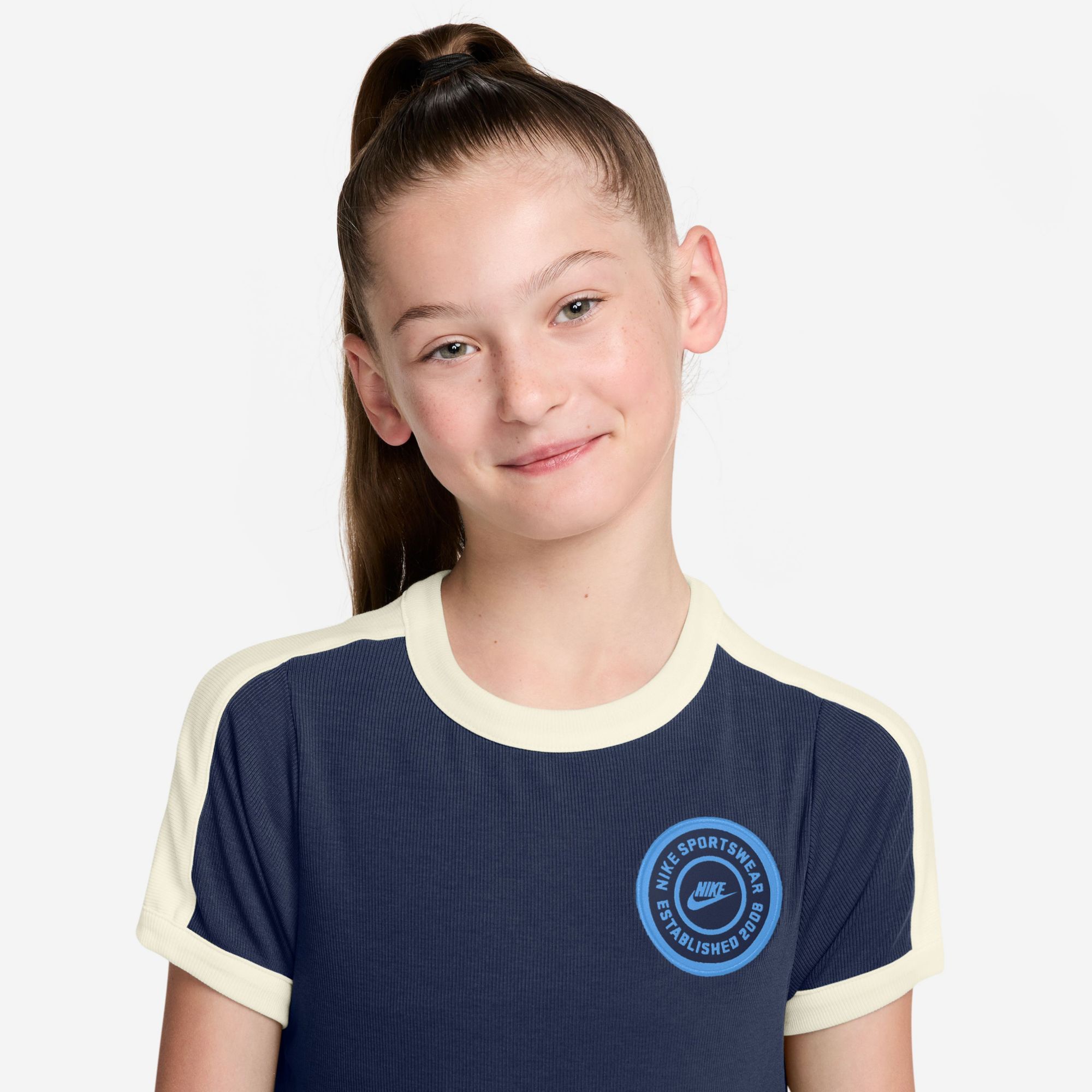Nike Girls' Sportswear Short-Sleeve Rib T-Shirt product image