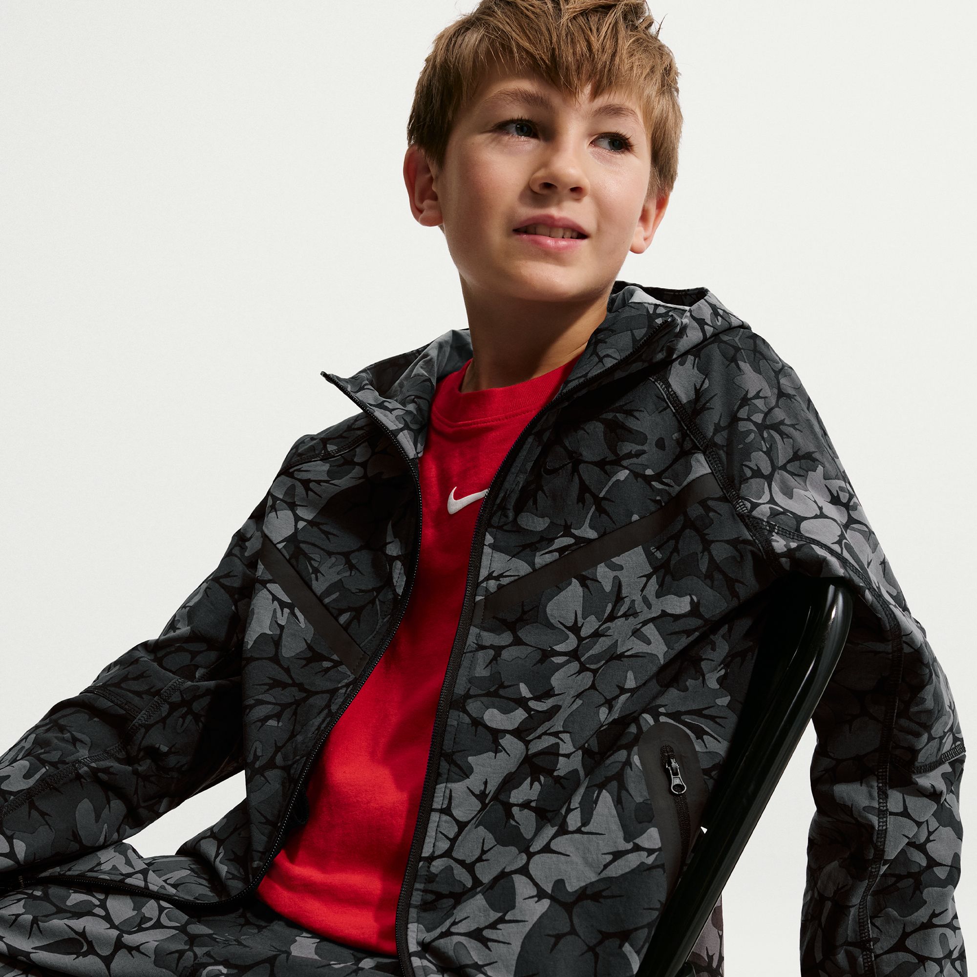 Nike Kids' Sportswear Tech Woven Printed Full-Zip Top product image