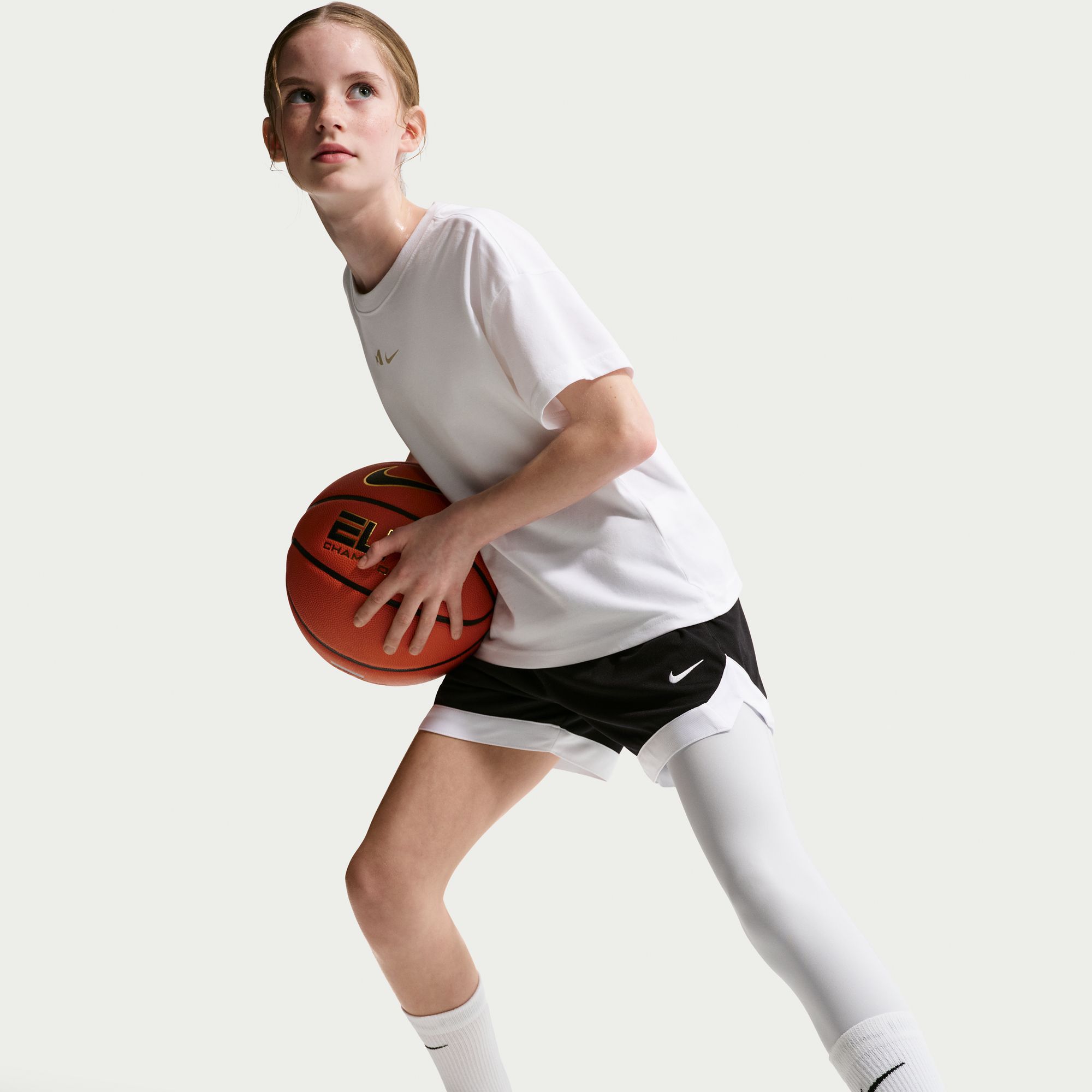 Nike Girls' A'ja Wilson A'symmetric Midrise Single-Leg Basketball Leggings product image