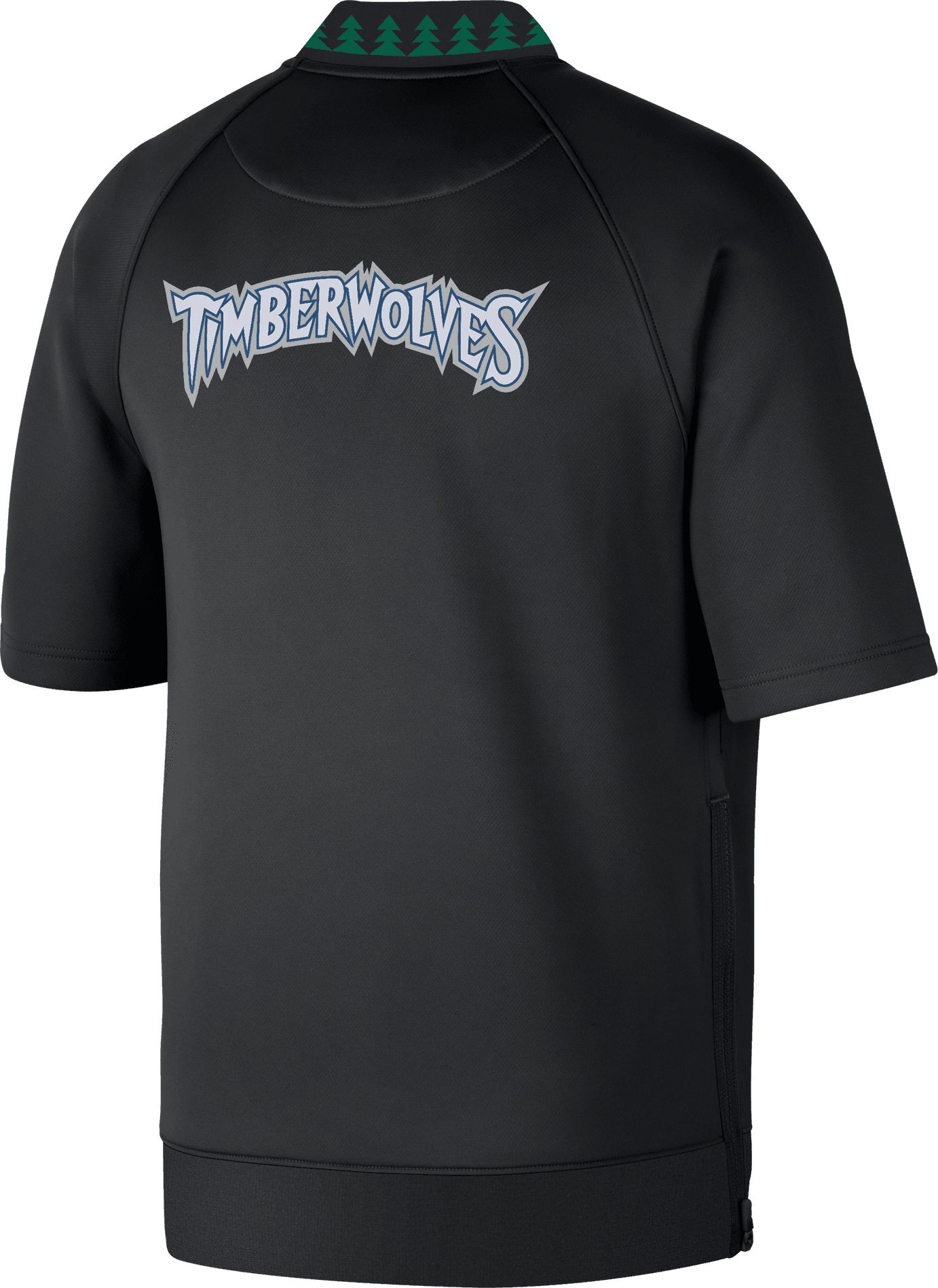 Nike Men's Minnesota Timberwolves Black Hardwood Classics Snap Up On Court Game Jacket product image