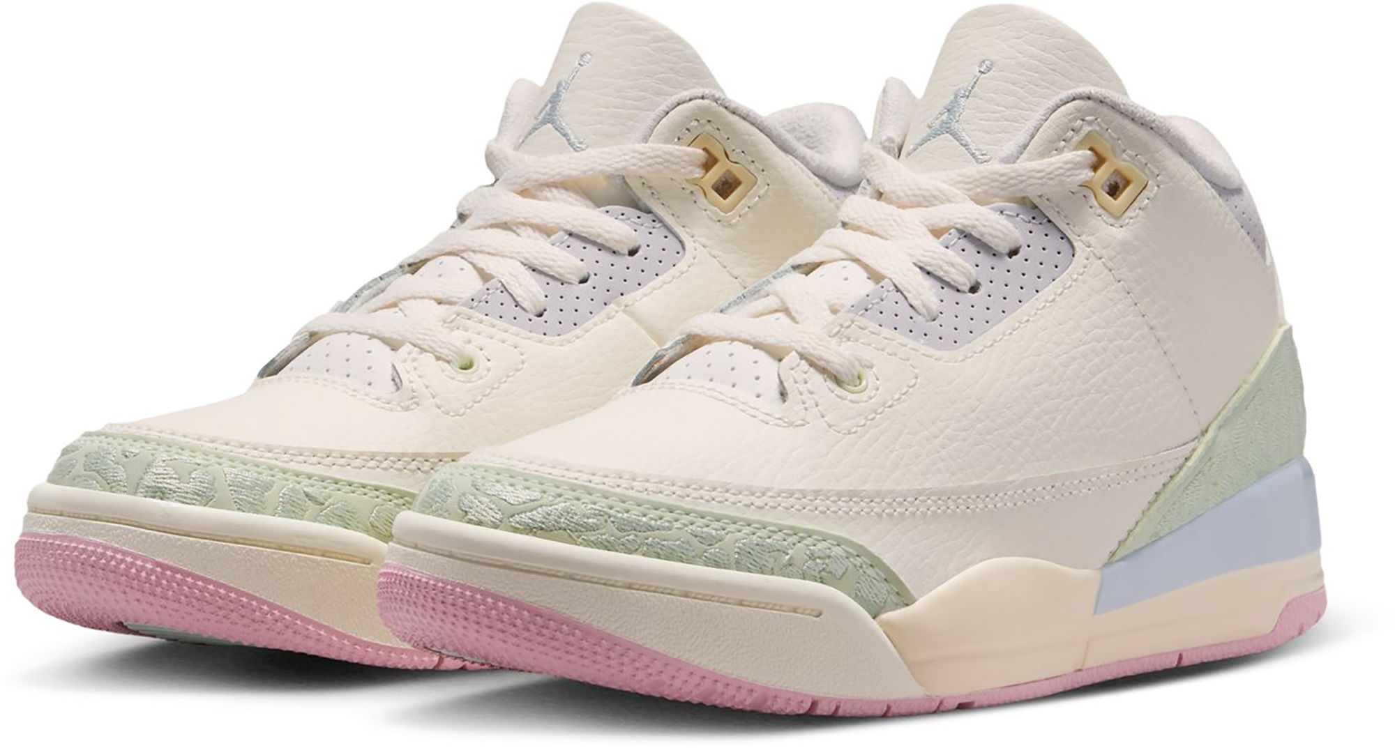 Air Jordan Kids' Preschool 3 Retro 'Sail and Jade Aura' Basketball Shoes product image