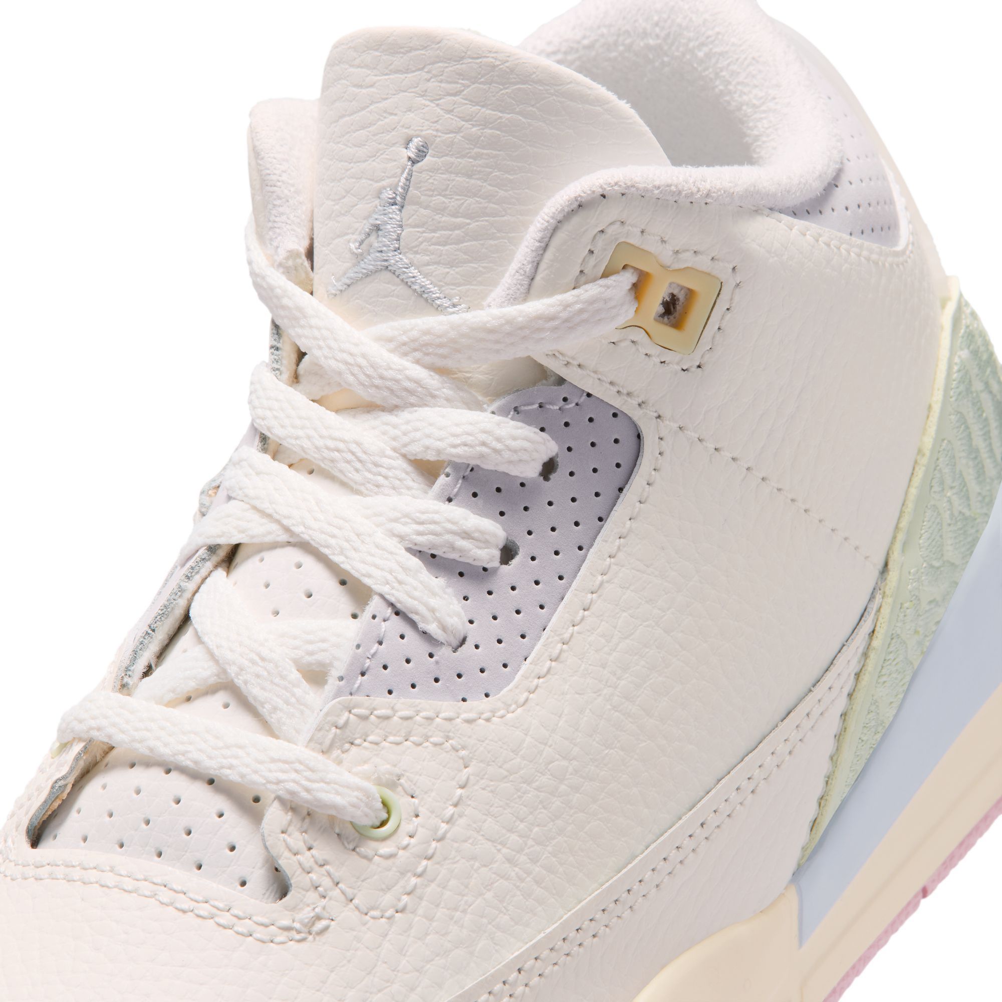 Air Jordan Kids' Preschool 3 Retro 'Sail and Jade Aura' Basketball Shoes product image