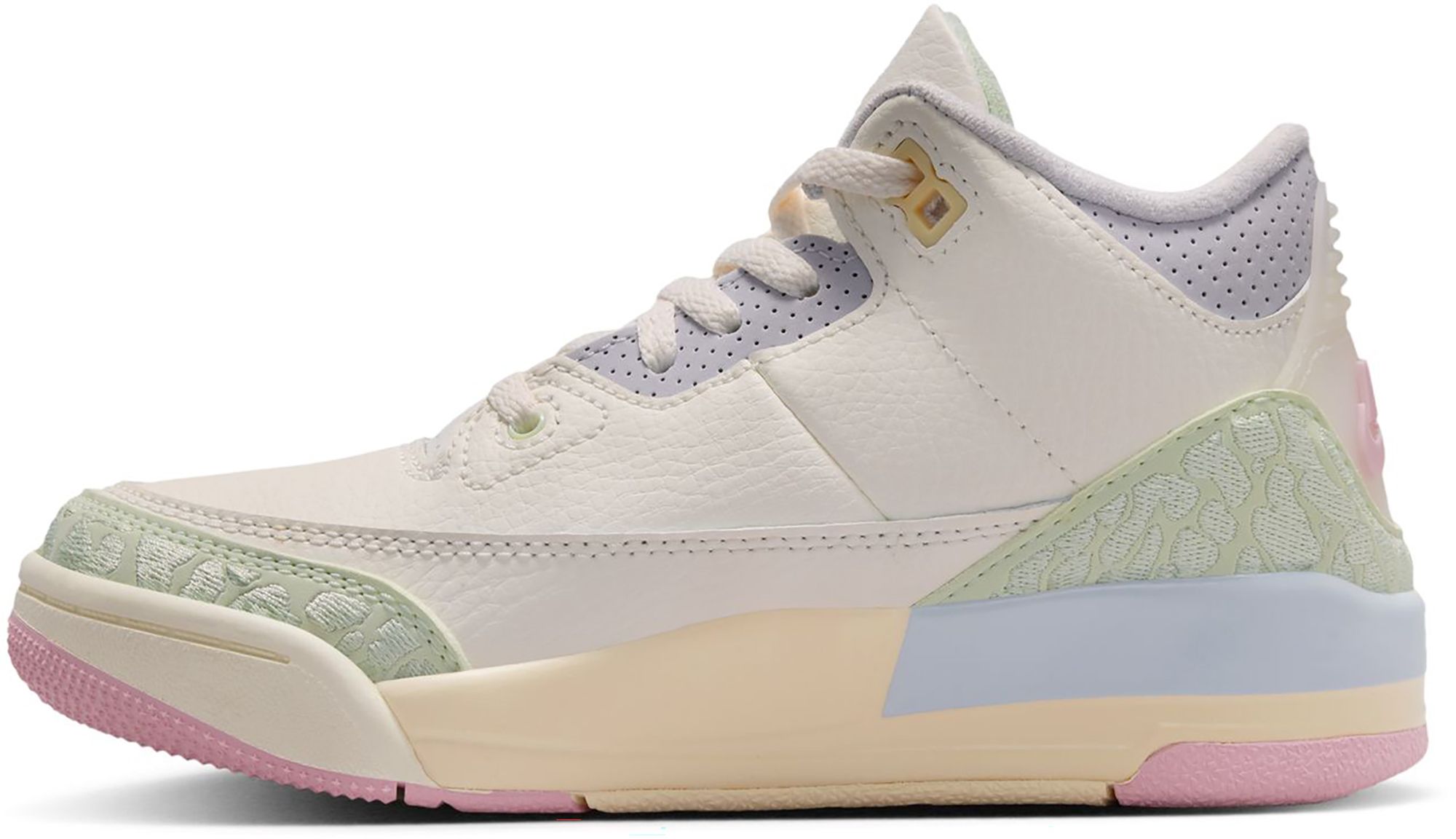 Air Jordan Kids' Preschool 3 Retro 'Sail and Jade Aura' Basketball Shoes product image