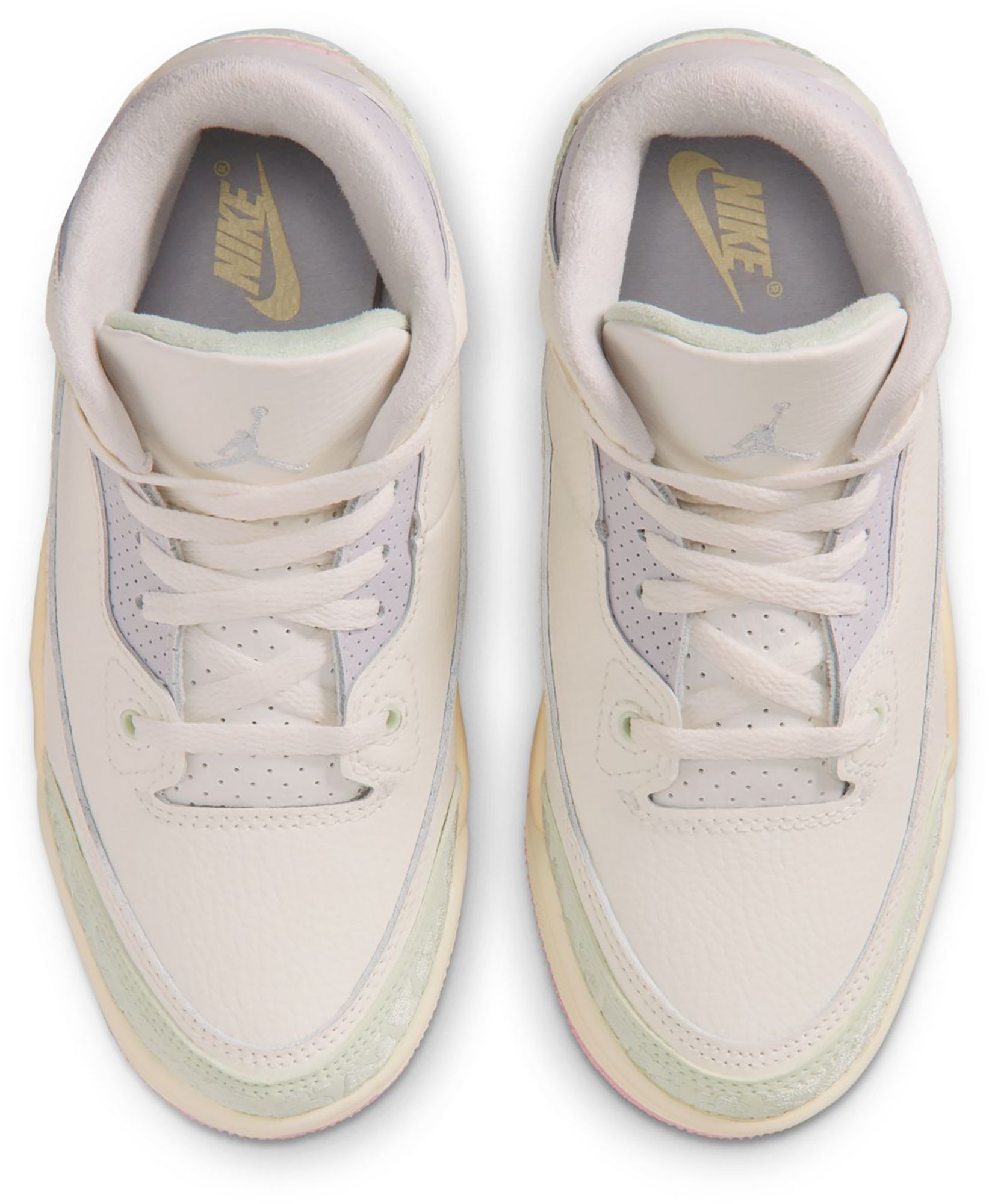 Air Jordan Kids' Preschool 3 Retro 'Sail and Jade Aura' Basketball Shoes product image