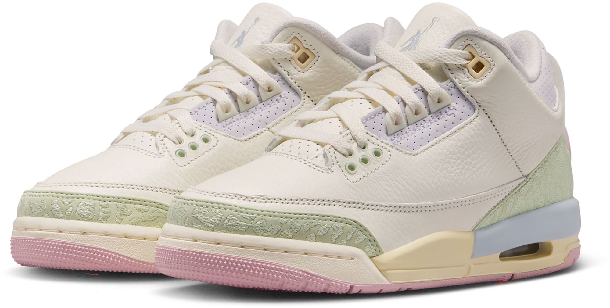 Air Jordan Kids' Grade School 3 Retro 'Sail and Jade Aura' Basketball Shoes product image