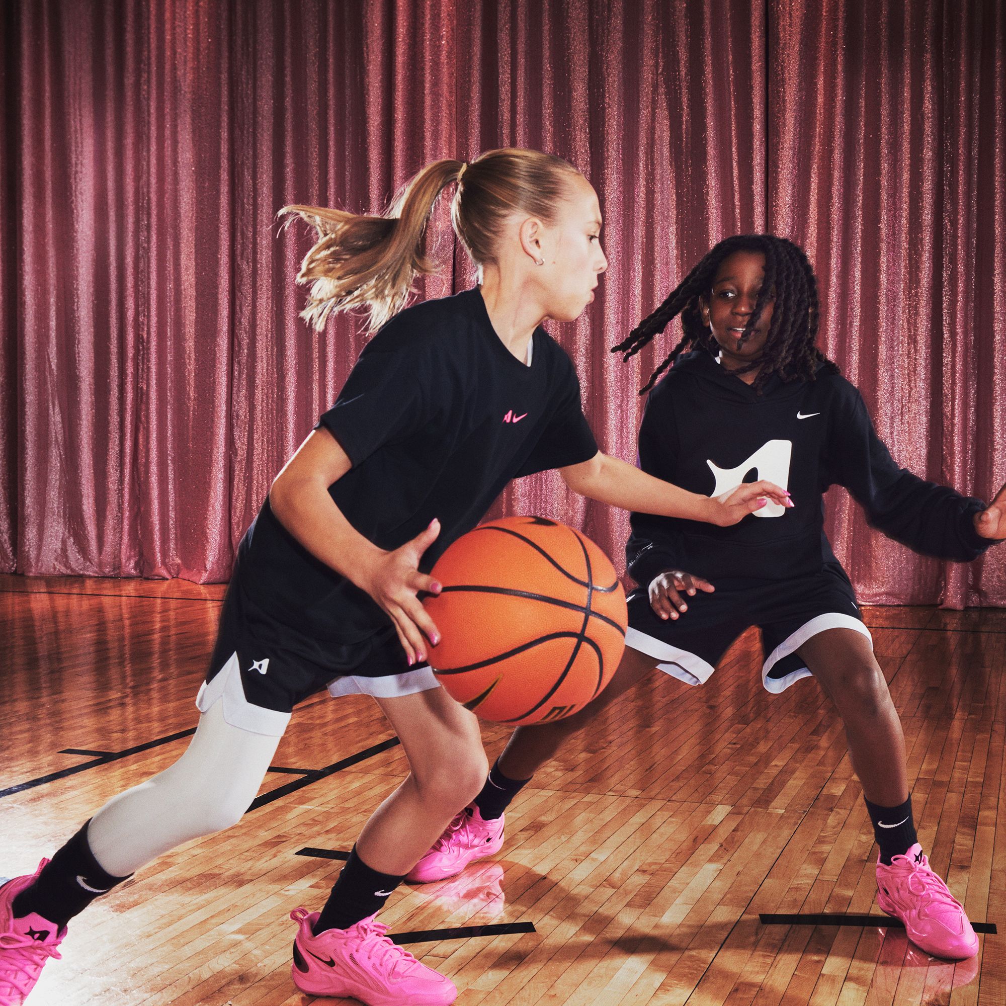 Nike Kids' Grade School A'Two 'A'Pink' Basketball Shoes product image