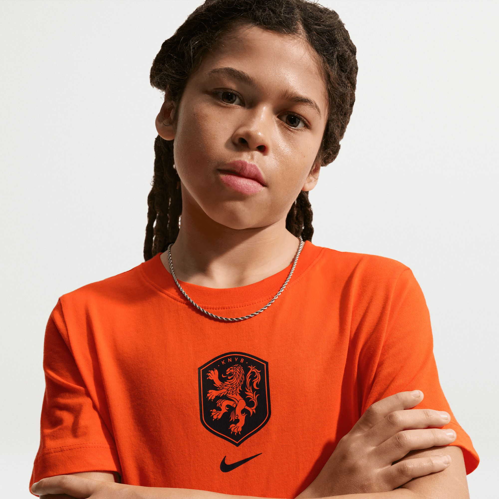 Nike Youth Netherlands 2026 Orange Home Crest T-Shirt product image