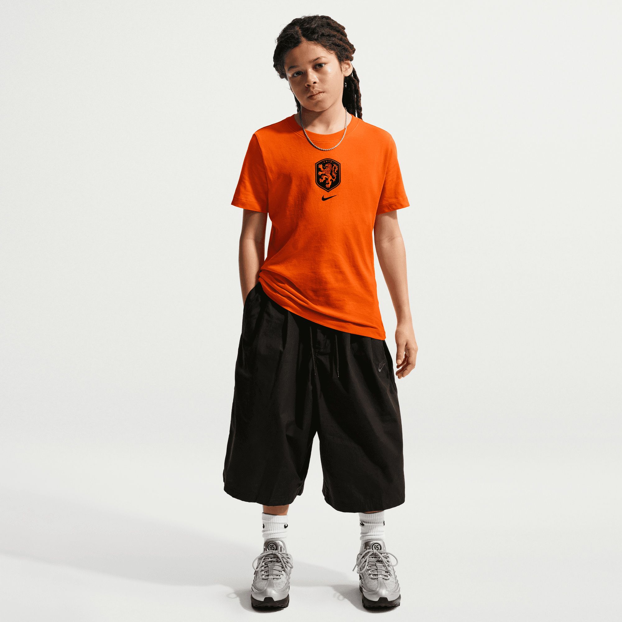 Nike Youth Netherlands 2026 Orange Home Crest T-Shirt product image