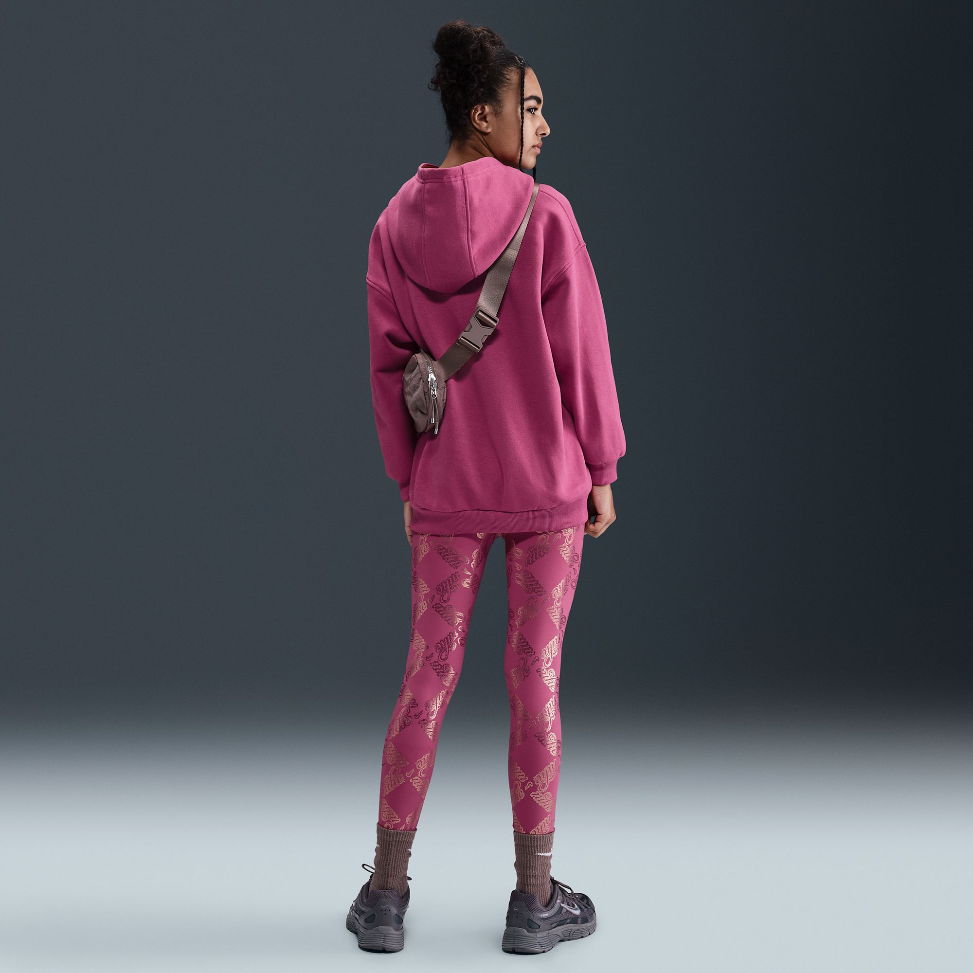 Nike Girls' Club Fleece Oversized Satin Shine Hoodie product image