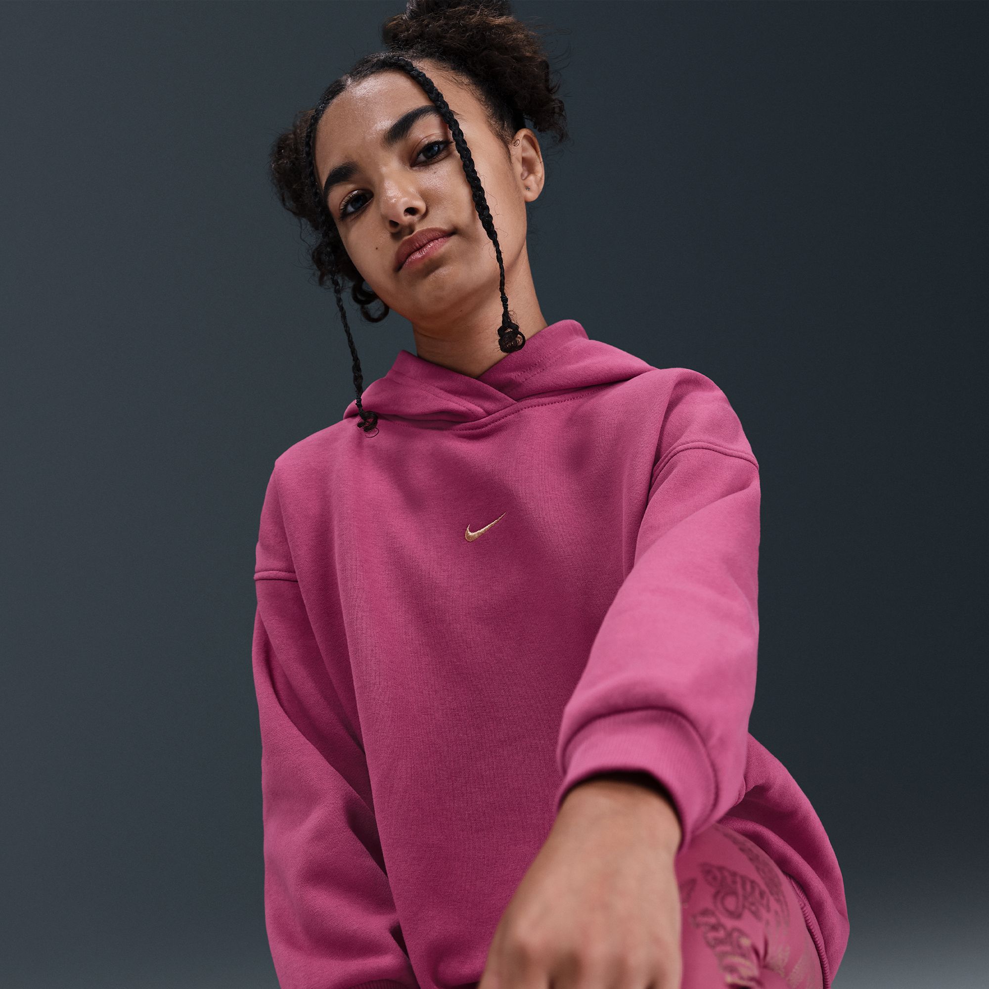 Nike Girls' Club Fleece Oversized Satin Shine Hoodie product image
