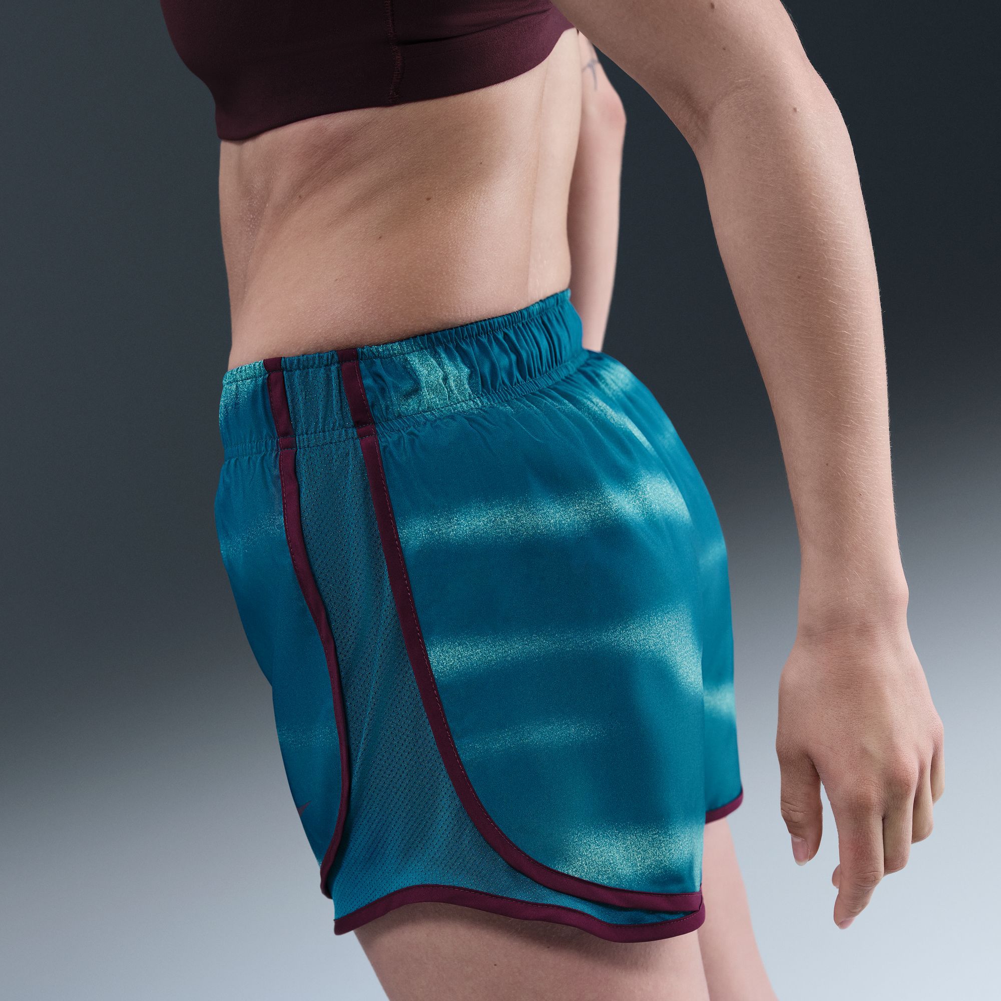 Nike Women's Tempo Dri-FIT Mid-Rise Brief-Lined Running Stripe Shorts product image