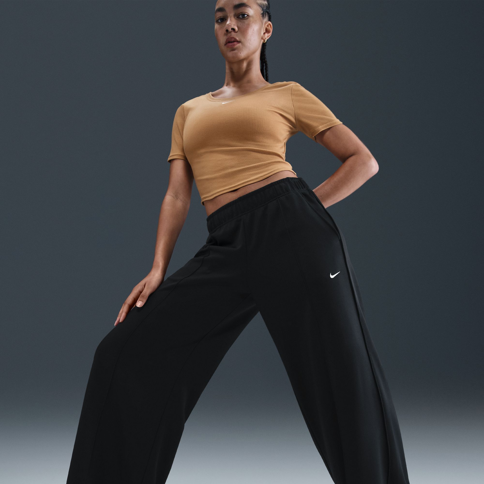 Nike Women's Sportswear Mid-Rise Wide-Leg Track Pants product image