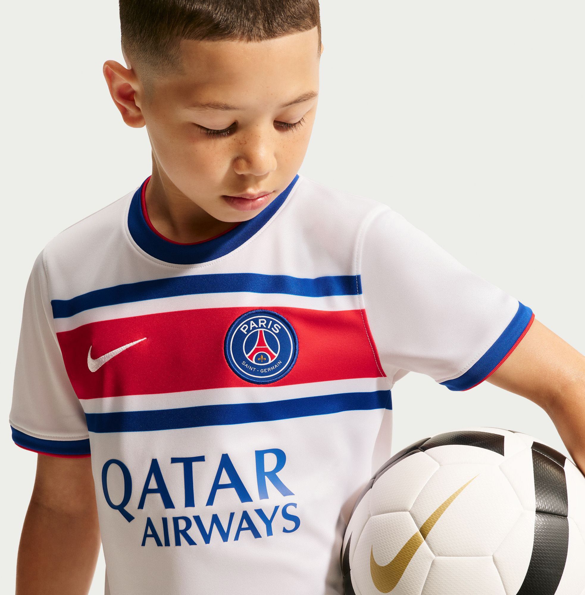 Nike Youth Paris Saint-Germain FC White 2026 Home Prematch Jersey product image