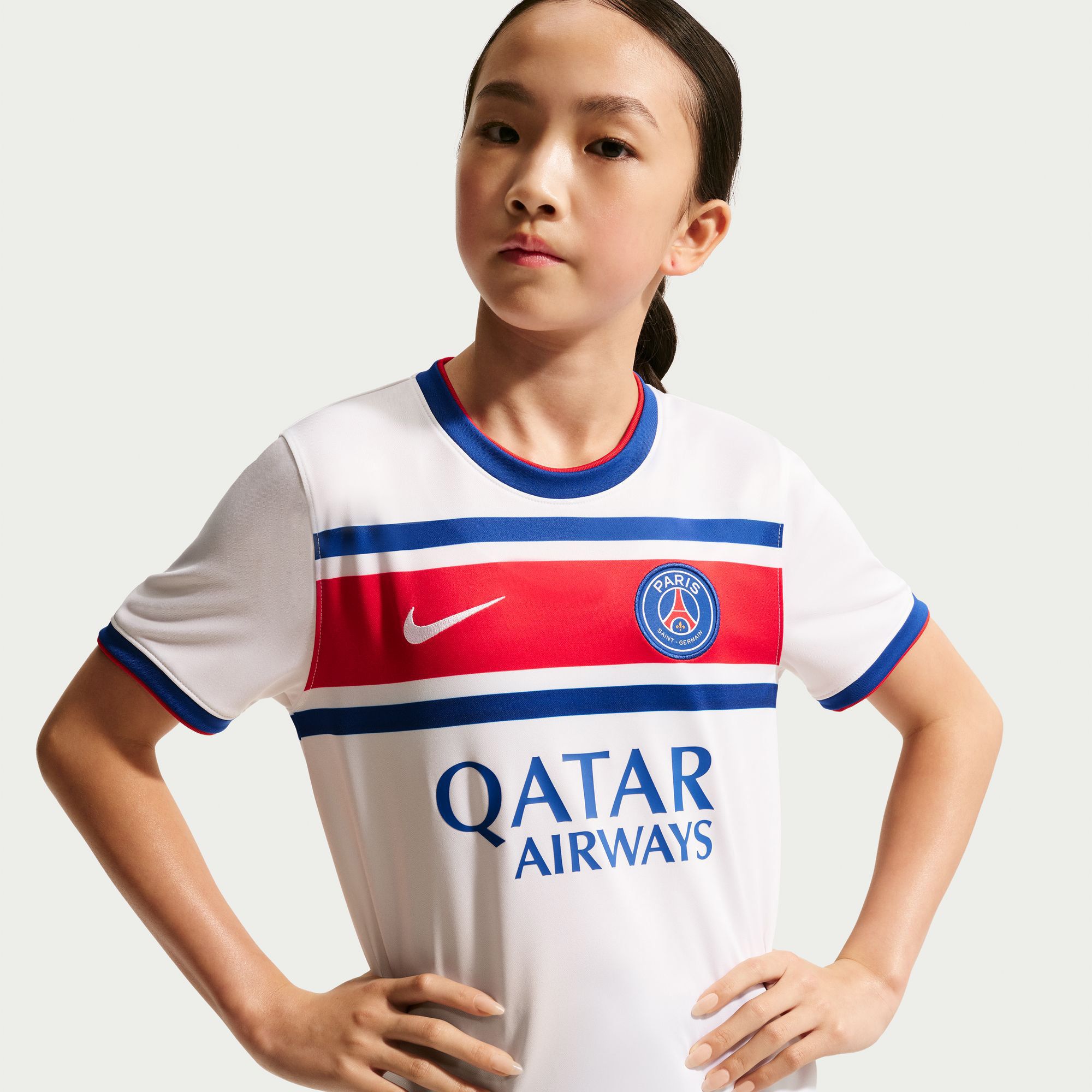 Nike Youth Paris Saint-Germain FC White 2026 Home Prematch Jersey product image