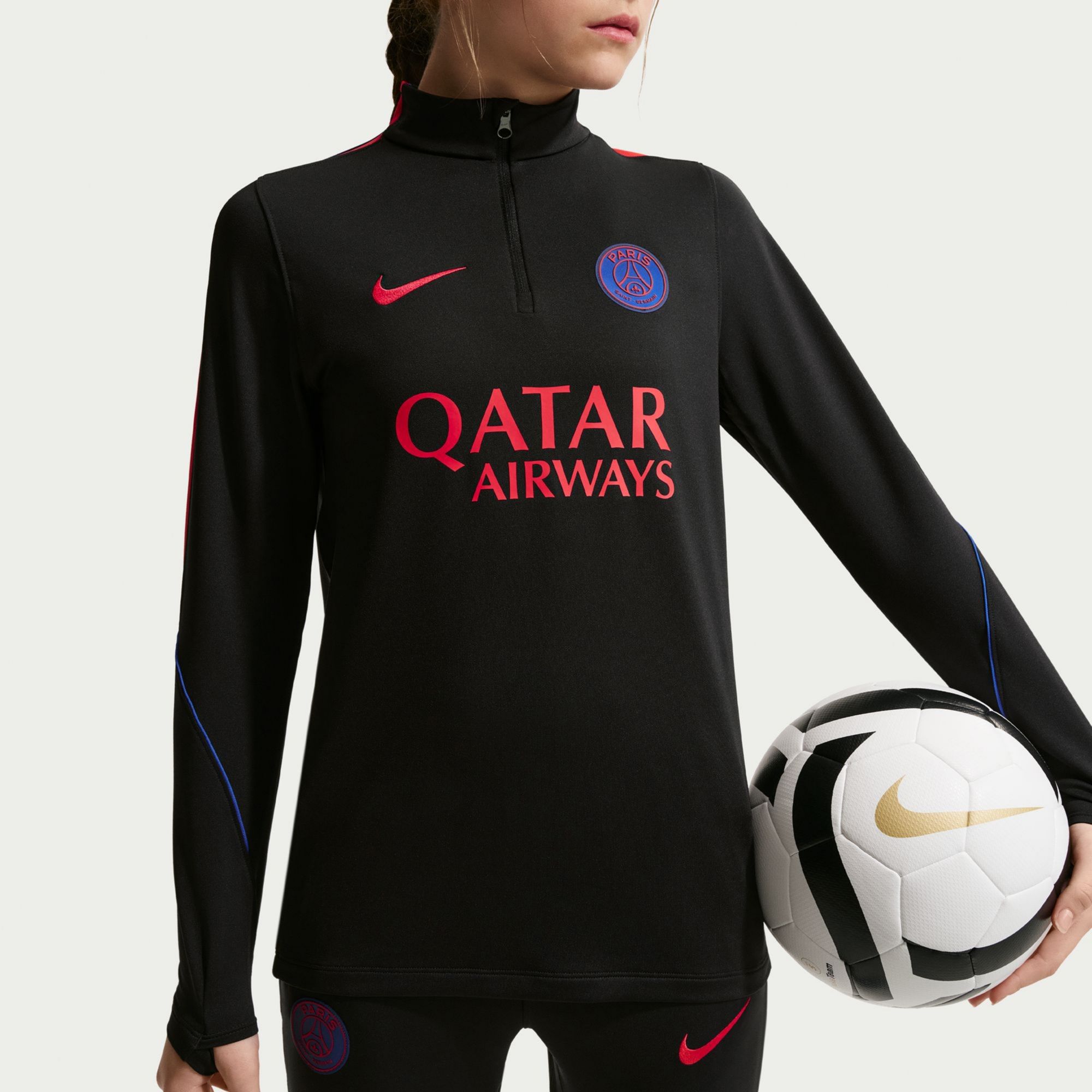 Nike Youth Paris Saint-Germain FC Black 2026 1/4-Zip Jacket product image