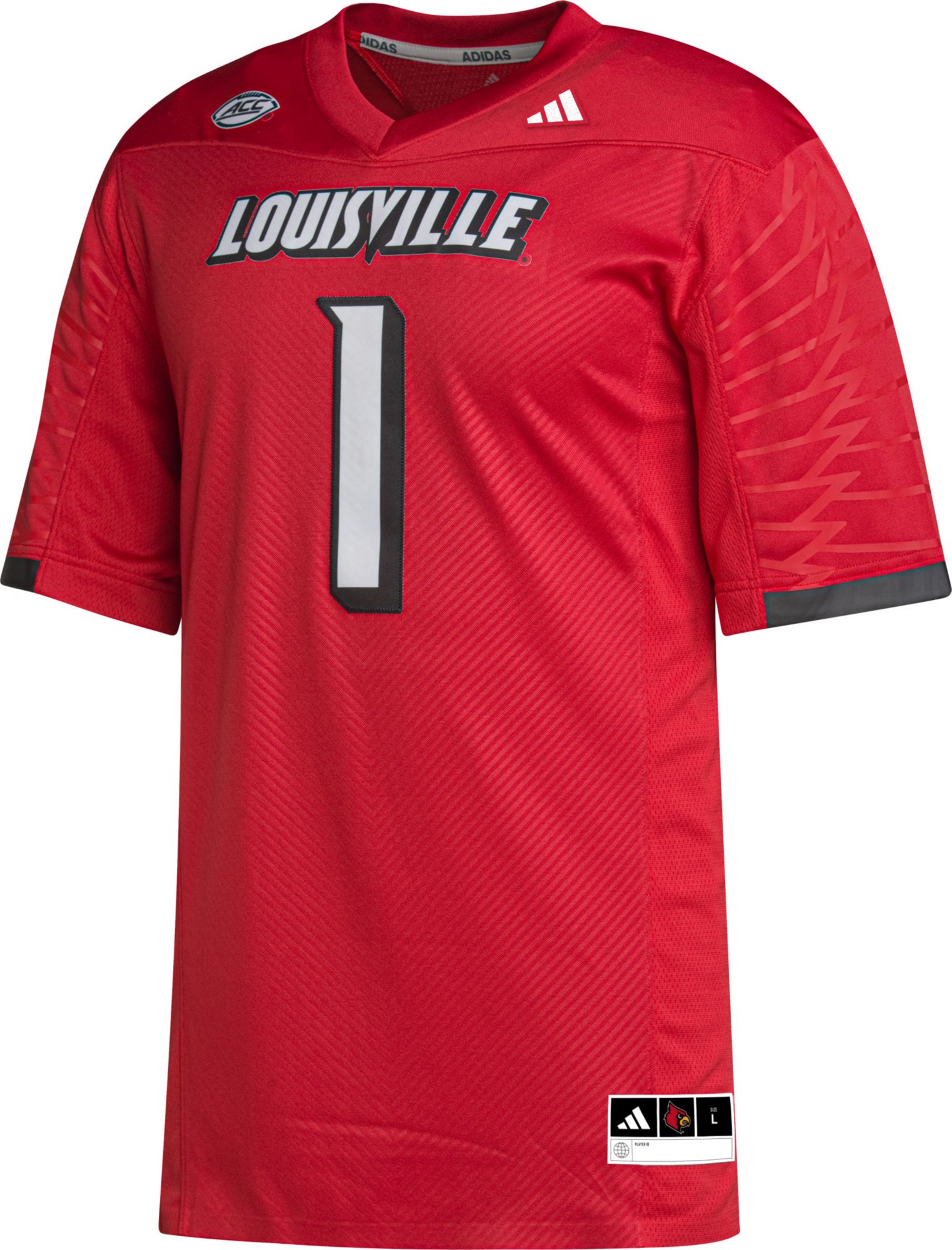 adidas Men's Louisville Cardinals Cardinal Red Premier Replica Football Jersey product image