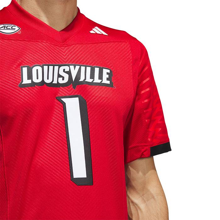 adidas Men's Louisville Cardinals Cardinal Red Premier Replica Football  Jersey