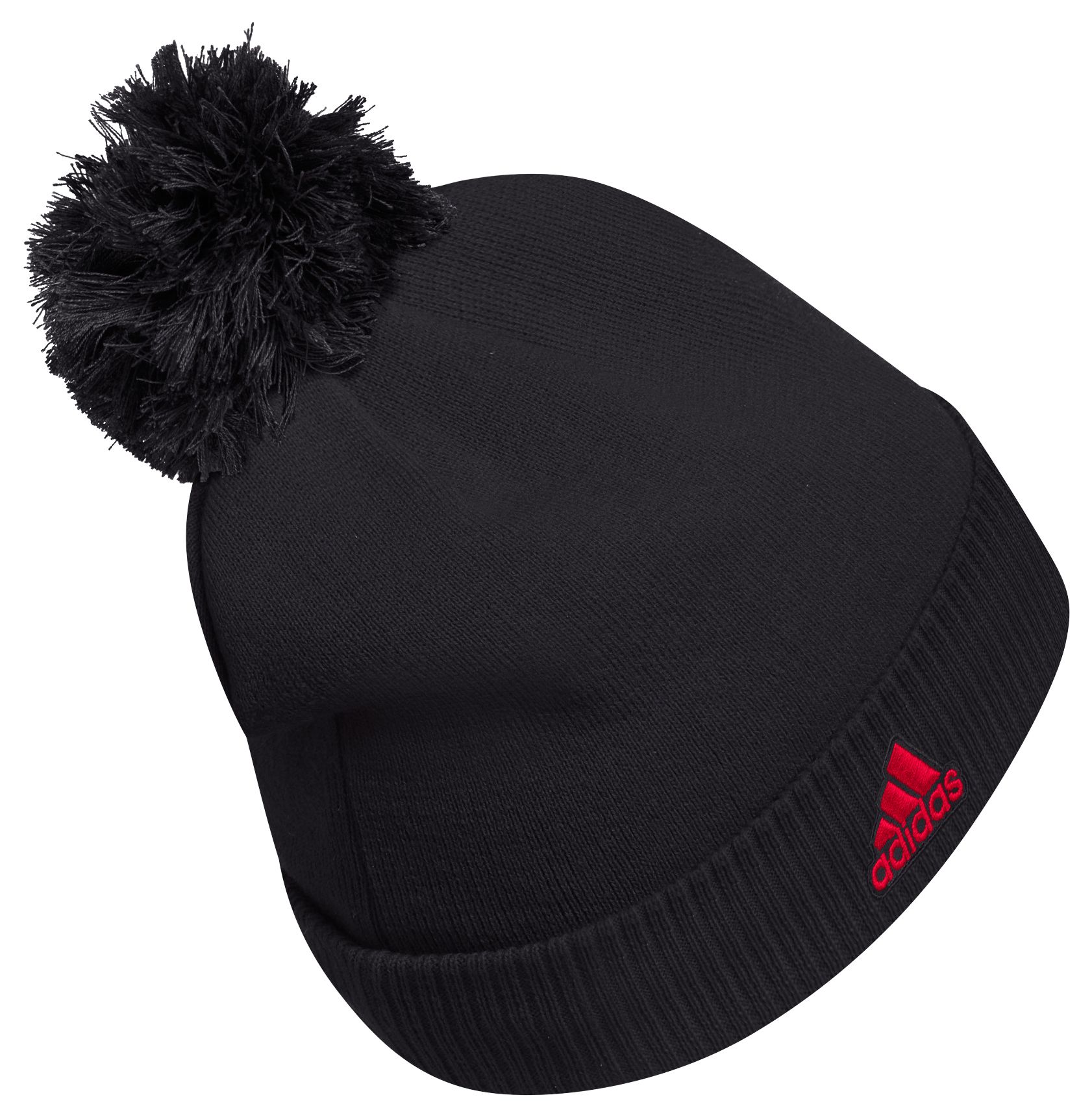adidas Adult Texas Tech Red Raiders Black Cuffed Pom Knit Beanie product image