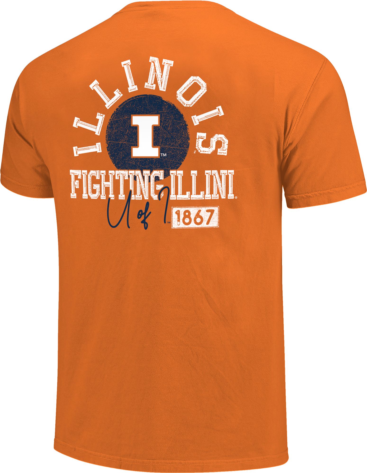 Image One Men's Illinois Fighting Illini Orange Stitched T-Shirt product image