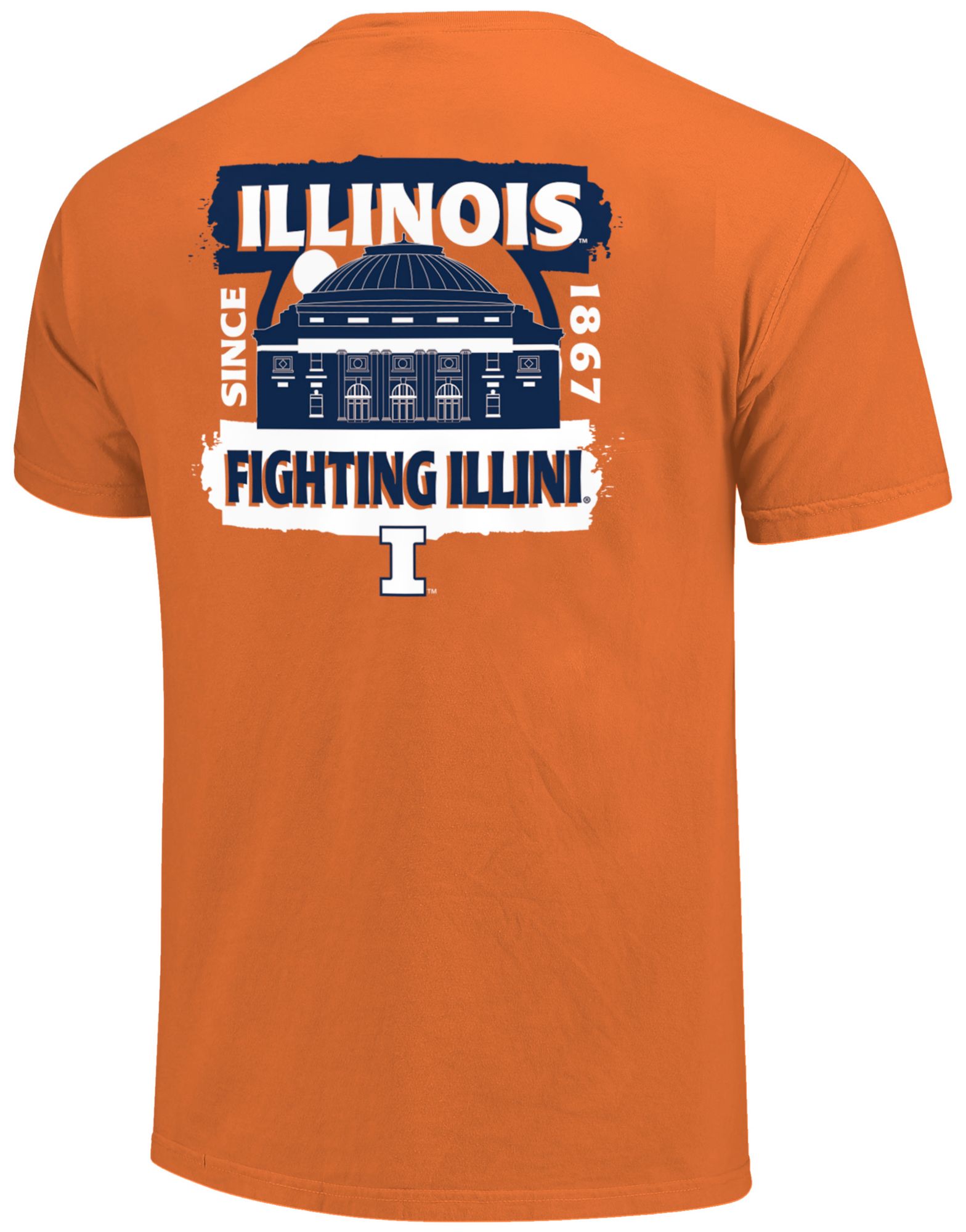 Image One Men's Illinois Fighting Illini Burnt Orange Double Stripe Campus T-Shirt product image