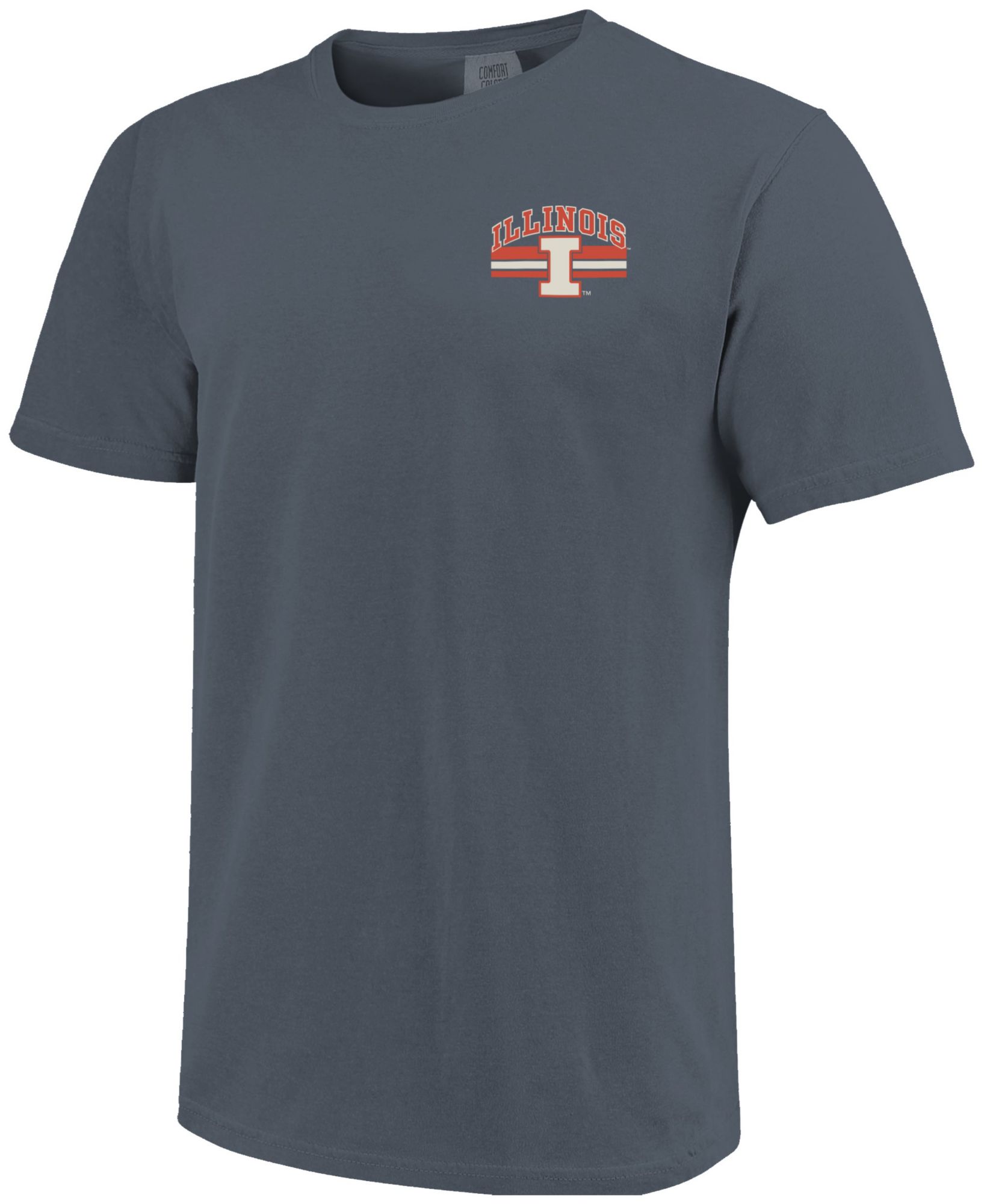 Image One Men's Illinois Fighting Illini Denim Mascot Arched Short Sleeve T-Shirt product image